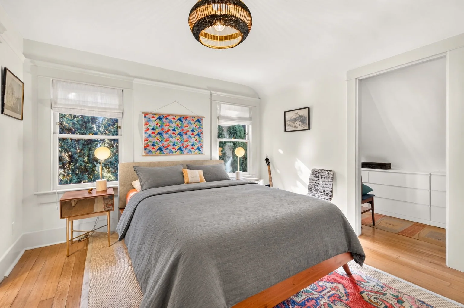 Neatly smoothed gray bedding.jpg