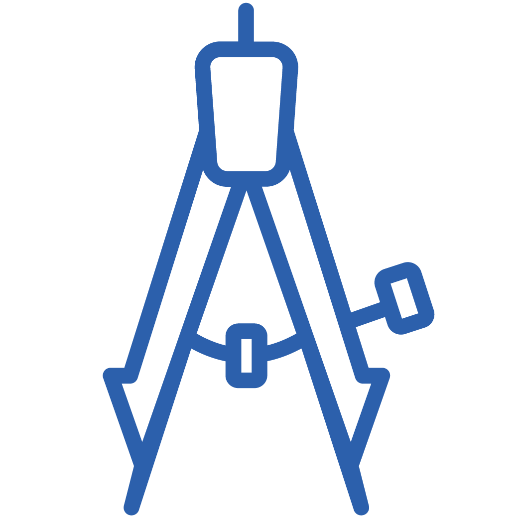 Icon of a surveyor's or civil engineer's tripod with a mounted instrument.