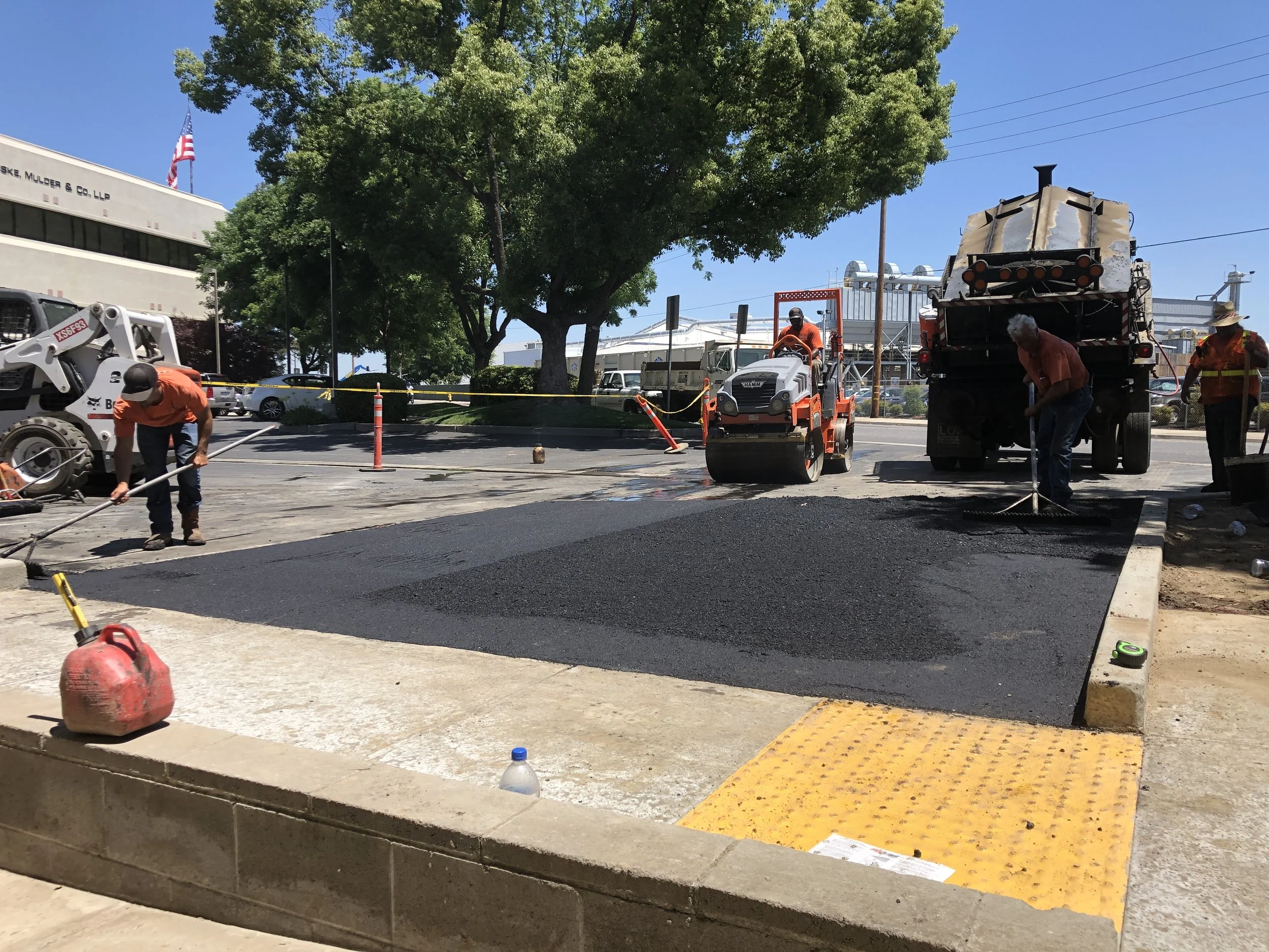asphalt contractor working