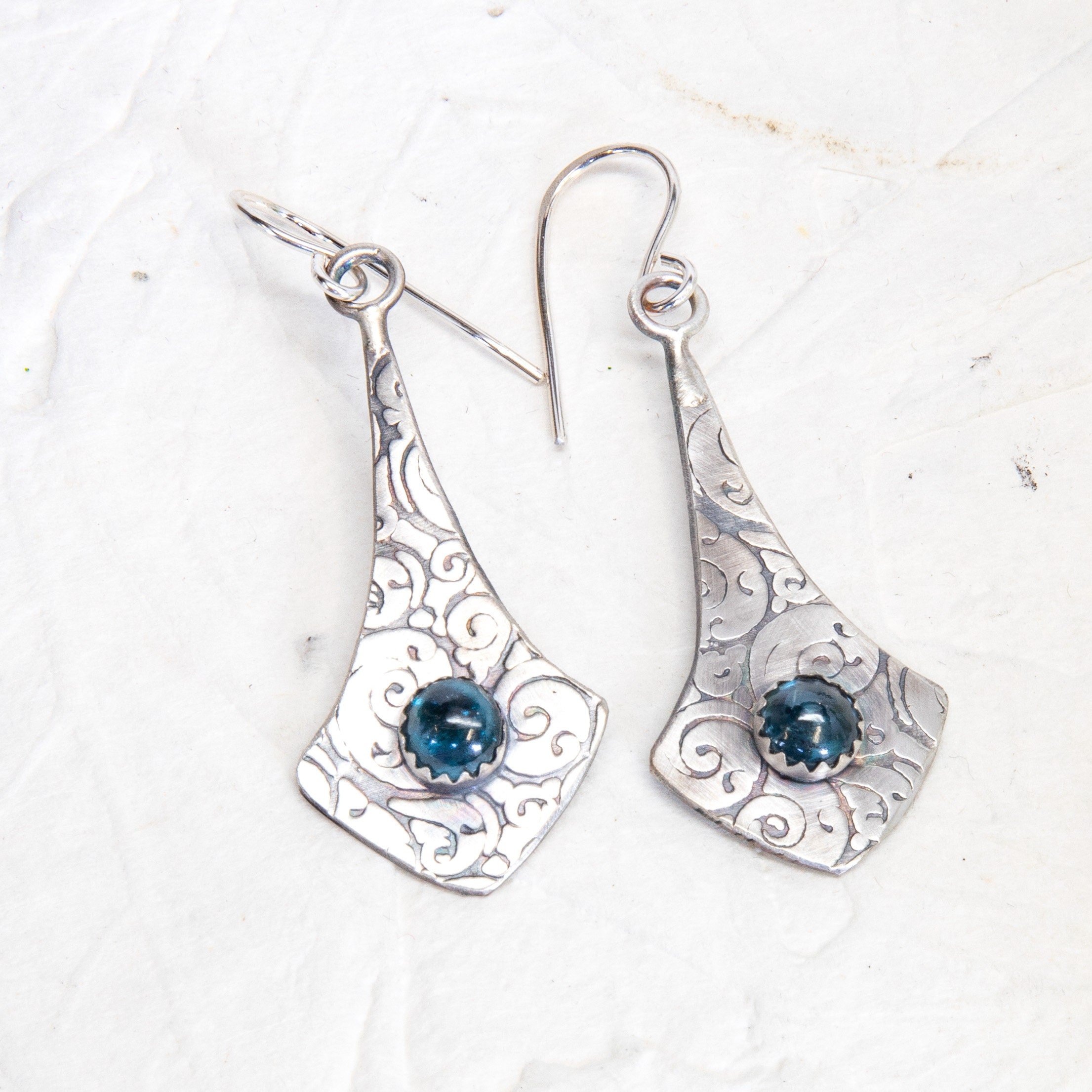 Buy Hammered Texture Sterling Silver Drop Hanging Earrings Online in India  - Etsy