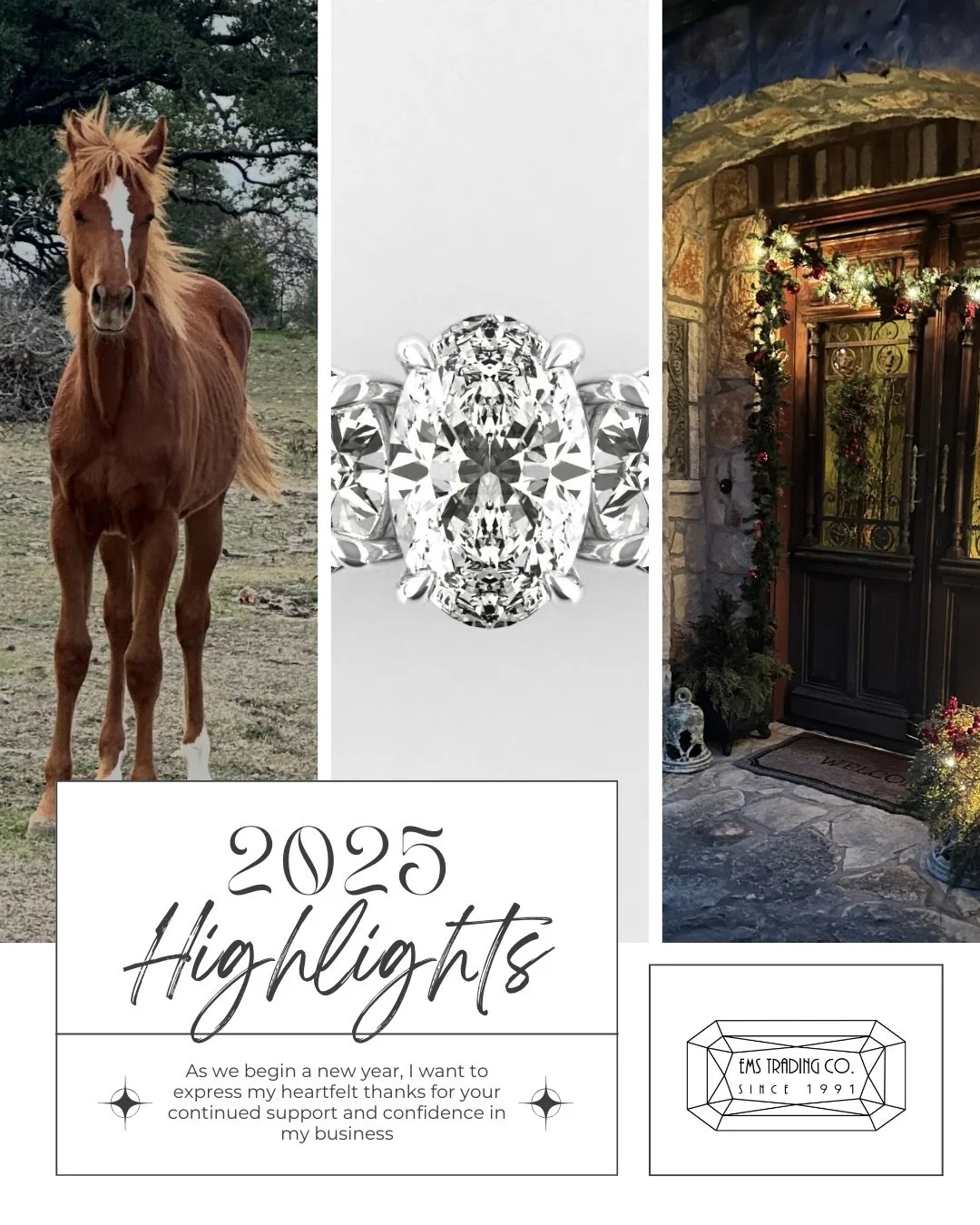 As we begin a new year, I want to express my heartfelt thanks for your continued support and confidence in my business. Customers like you make what I do so rewarding.

Wishing you and your family a joyful, healthy, and prosperous New Year. I look fo