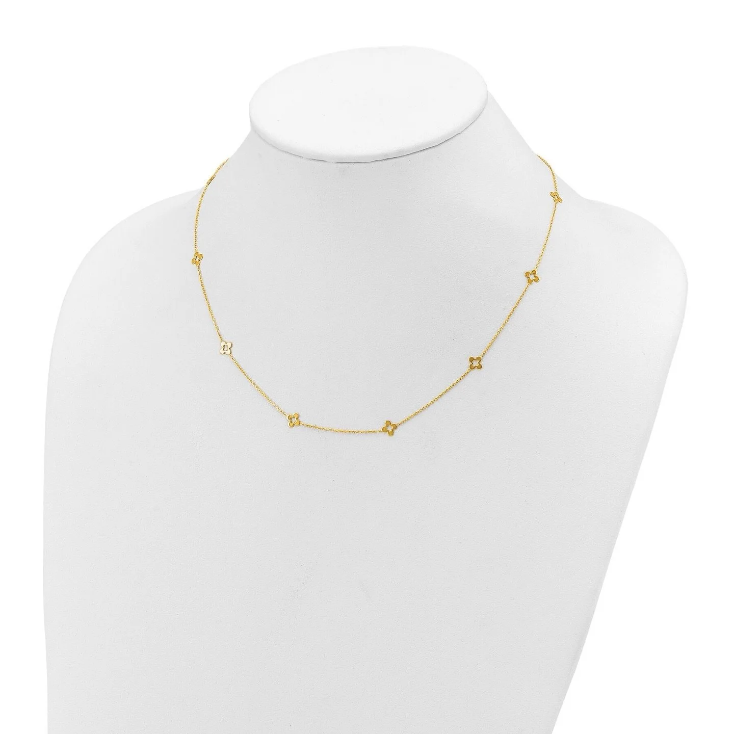 Good fortune!🍀 This stunning 14KT Polished Open Four Leaf Clover Necklace was crafted to keep luck close and elegance closer.
Timeless, delicate, and meant to be worn every day. ✨
⠀⠀⠀⠀⠀⠀⠀⠀⠀
DETAILS: 16&rdquo; necklace with 2&rdquo; extension for eas