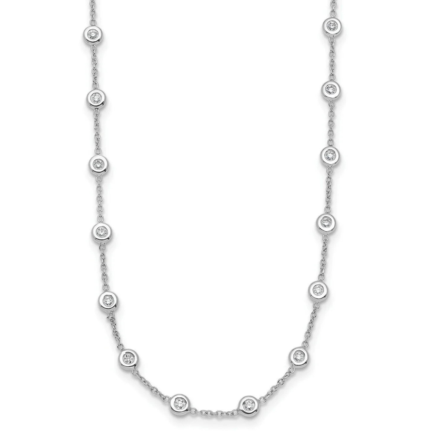 This is truly stunning from all angles! 14KT Diamond Stations 16-inch Necklace: available in Two-toned (White &amp; Yellow Gold) and White Gold

#emstradingco #elizabethsoechting #personaljeweler #smallbusinessjeweler #finejewelery