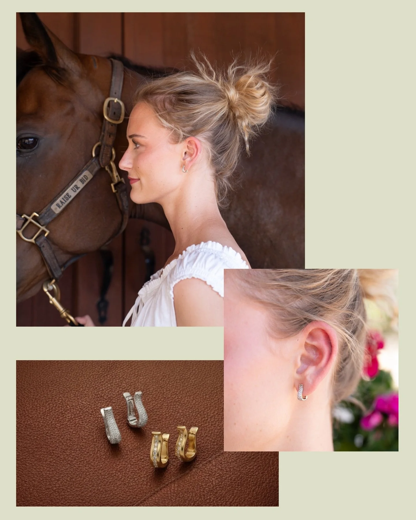 Swipe to see a page from our sketchbook: HORSESHOE EARRINGS WITH DEEP PAV&Eacute; SET DIAMONDS are available in both 14KT White or 14KT Yellow Gold. No pony is required to sport these beauties!

Handcrafted &amp; Designed in Texas since 1991💎