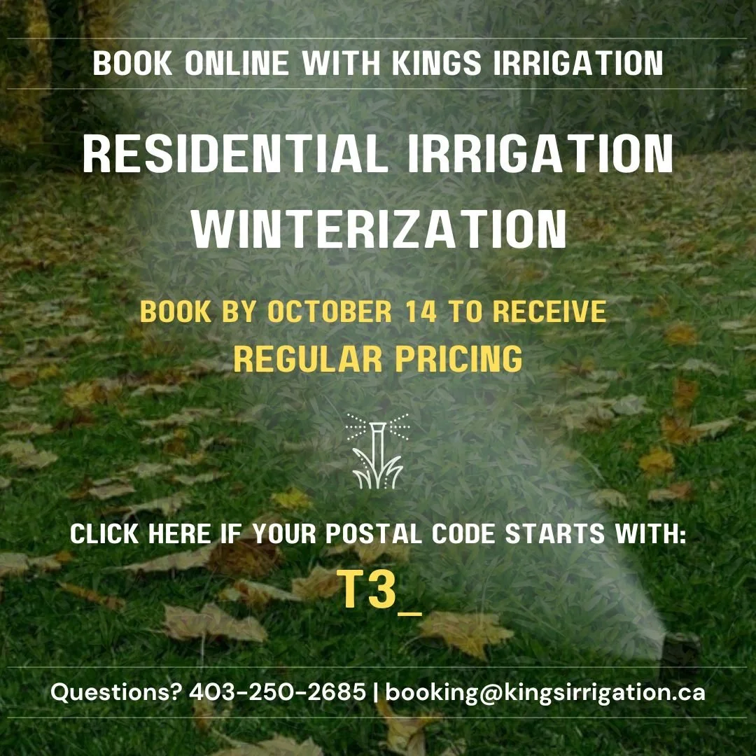 2026 Residential Irrigation Winterization: Regular Pricing (T3_ Postal Codes)