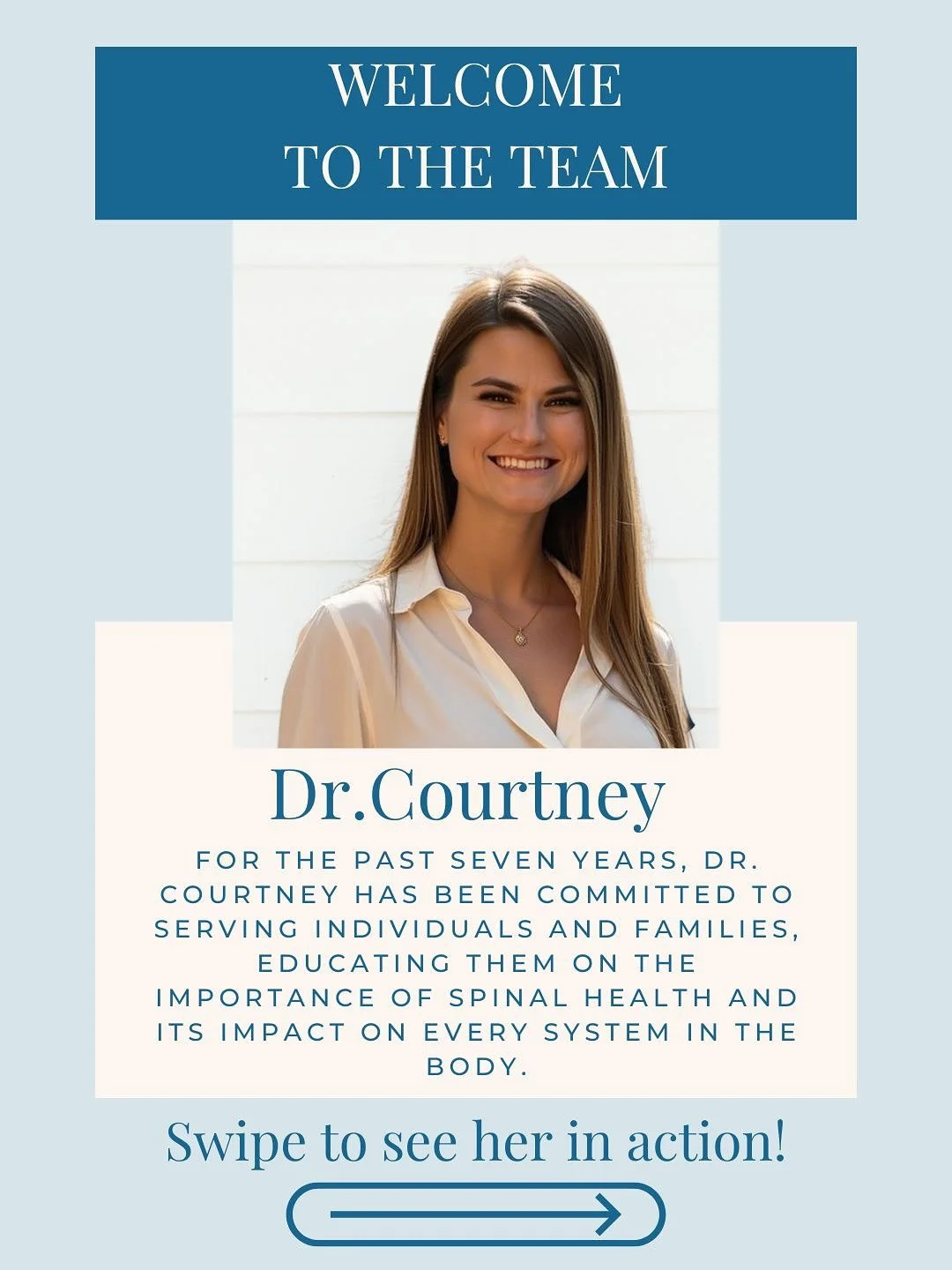 ✨Please help us welcome Dr. Courtney Prince to our team!✨ We are so excited to have her working alongside Dr. Smith and our team! A little bit more about Dr. Courtney: 

For the past seven years, Dr. Courtney has been committed to serving individuals