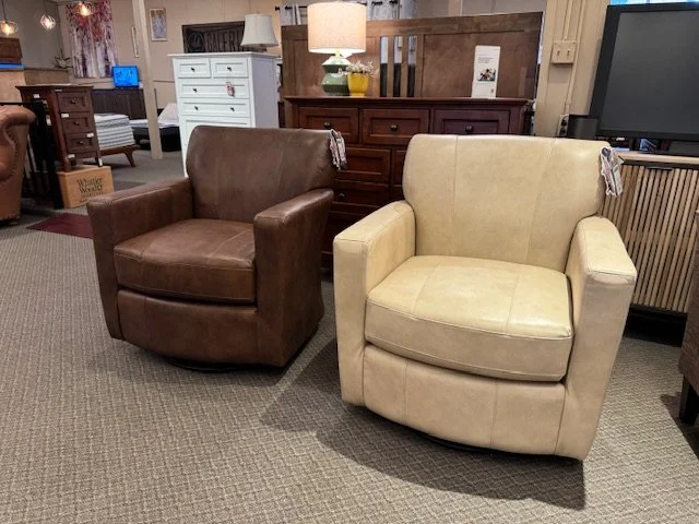 Caroly Leather Swivel Glider Chairs