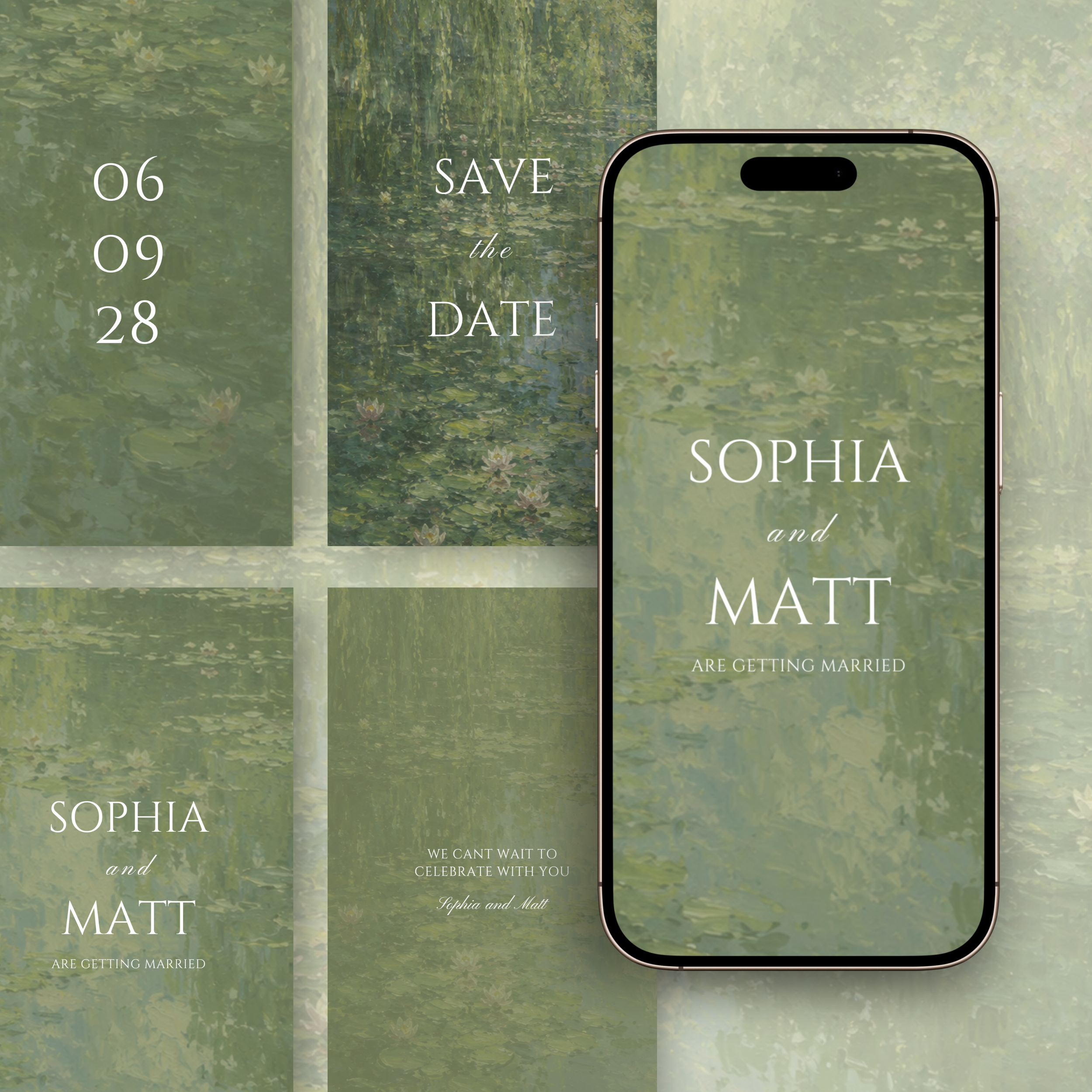Lily Pond Save the Date Video Invitation Template