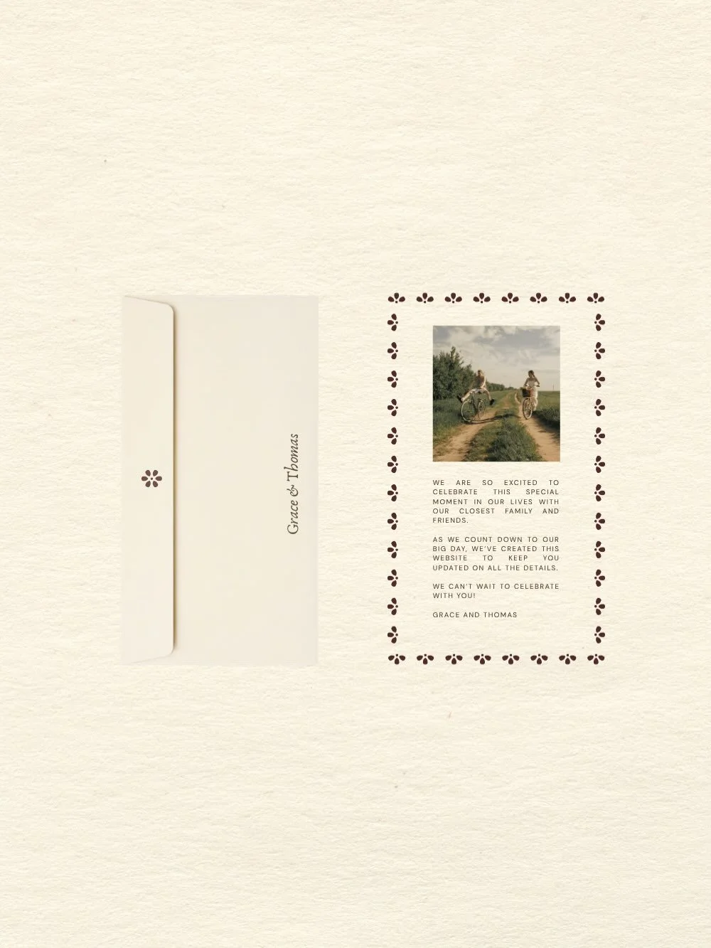 The little details from a custom wedding website design.