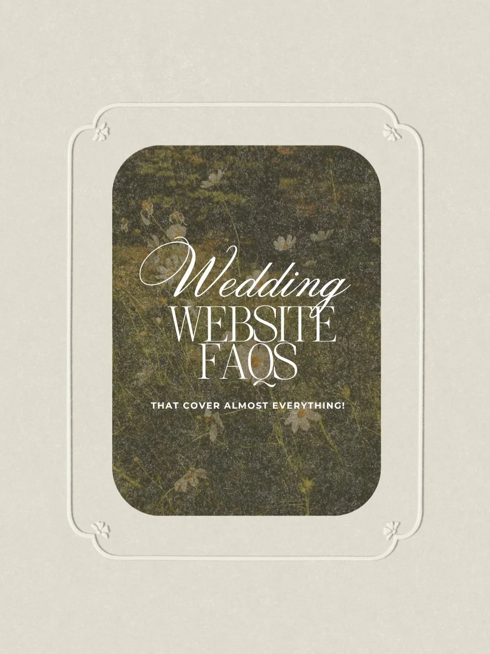 A wedding website FAQ can be so much more useful than just answering the obvious questions.

This is a long list and you definitely don&rsquo;t need to include every question here. Think of it as a starting point to help you think about the questions