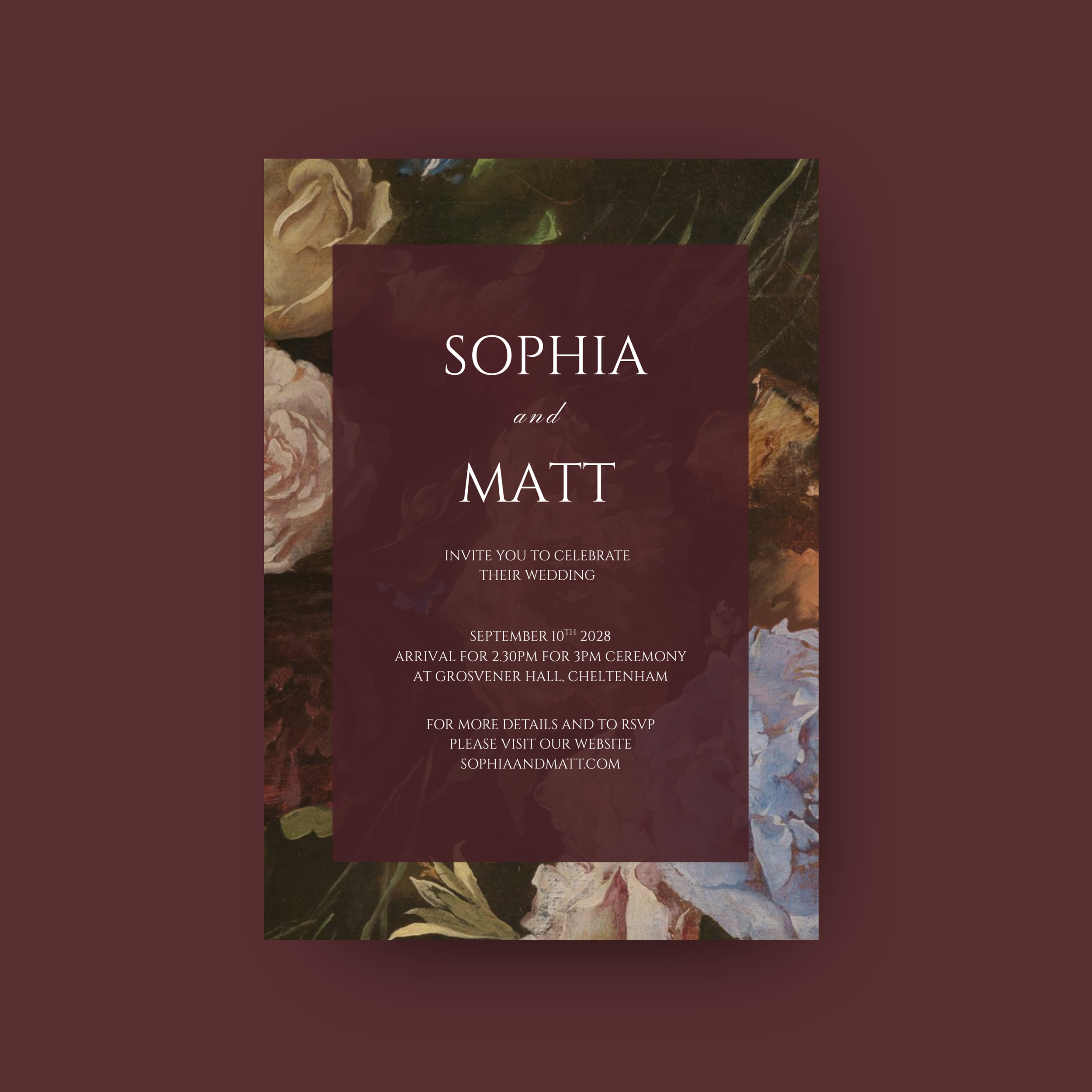 Floral Canvas Wedding Invitation Template