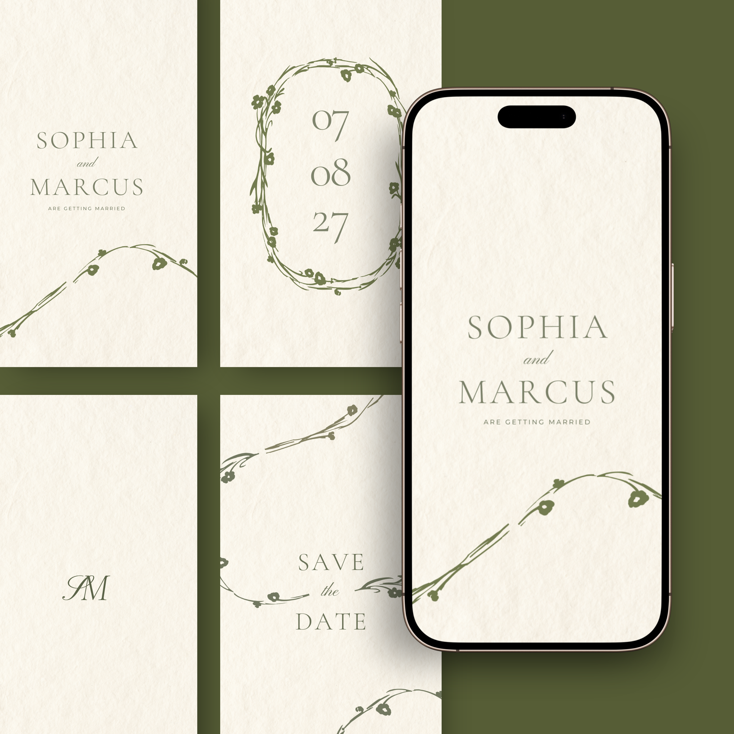 Floral Vine Save the Date Video Invitation Template (Copy)