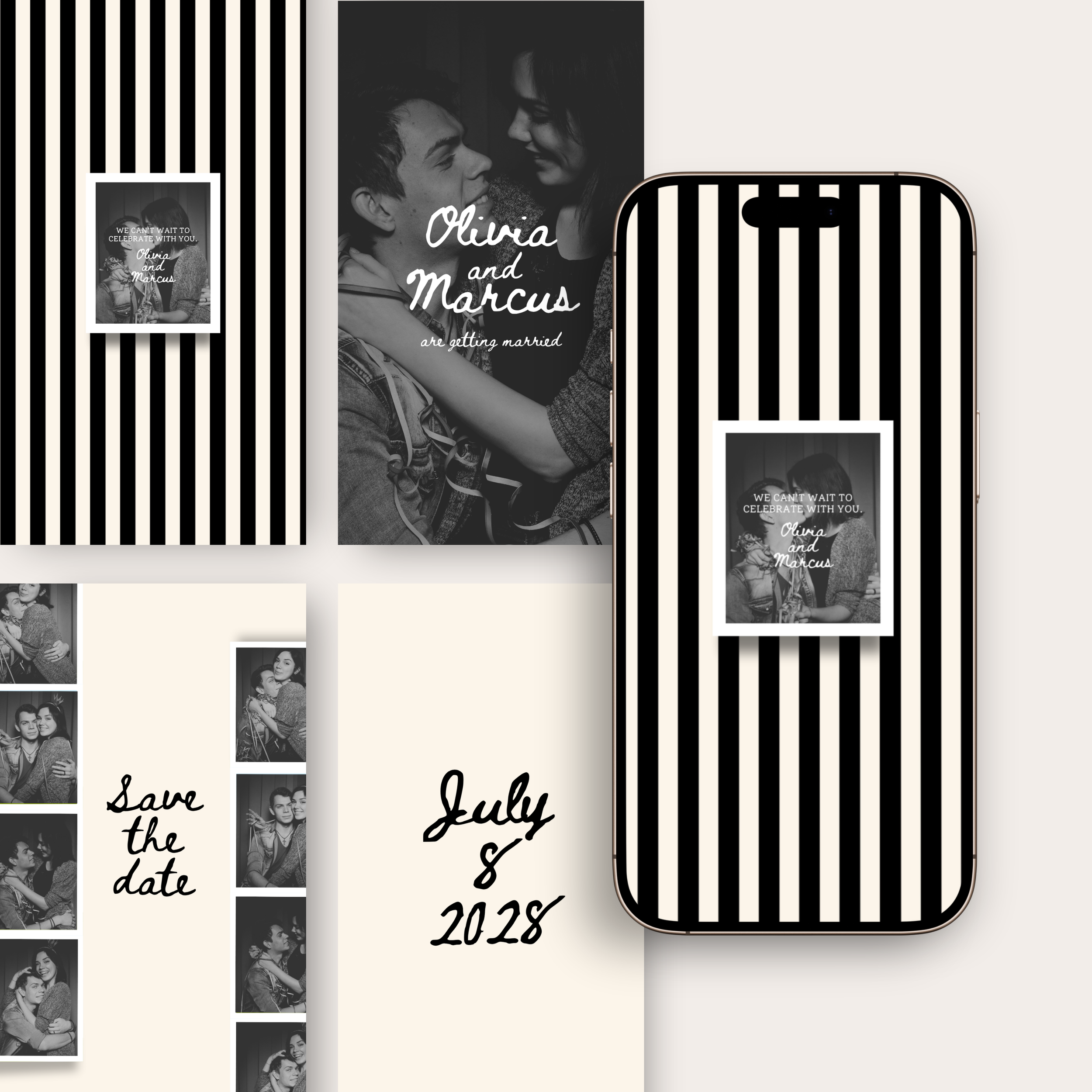 Black and White Save the Date Video Template