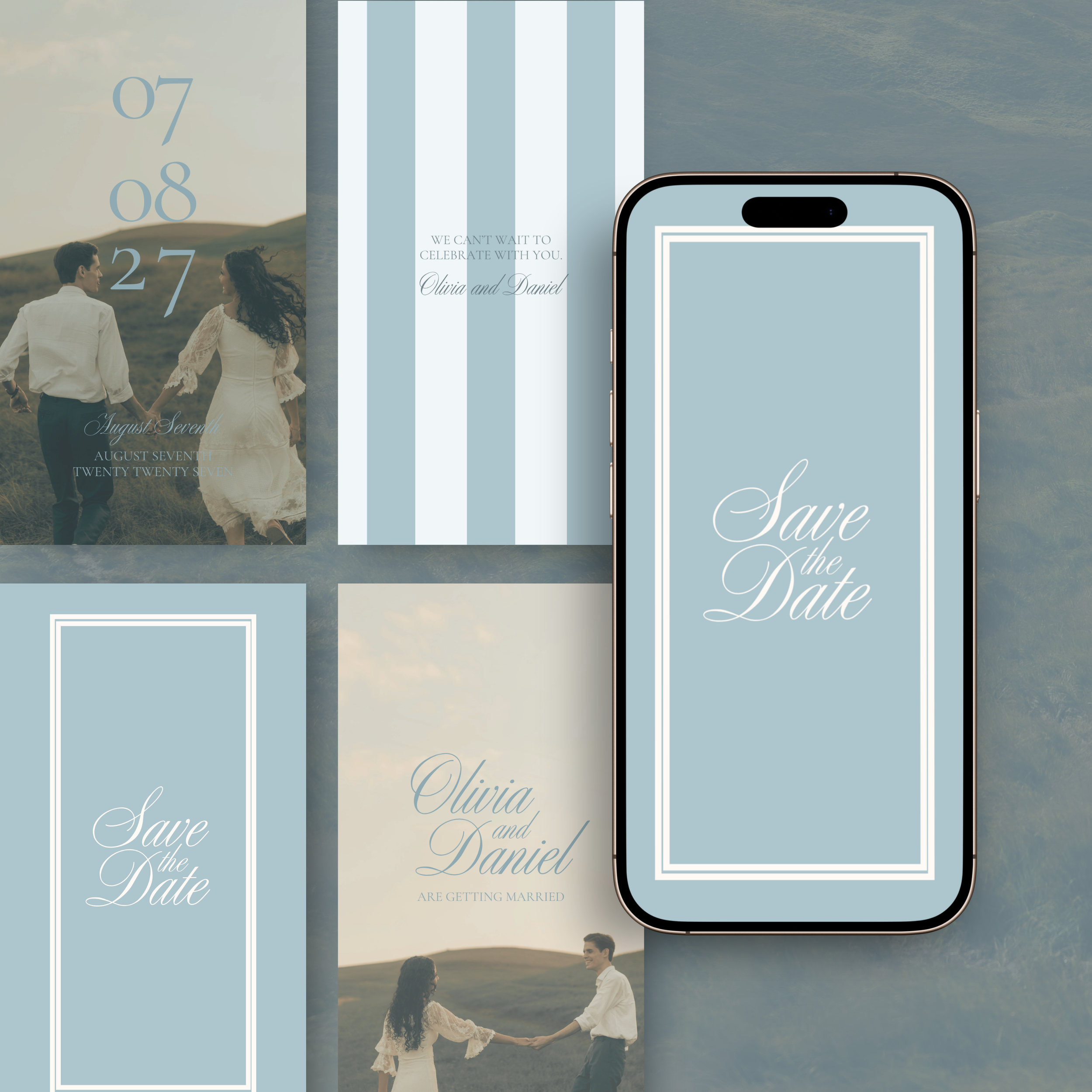 Blue Save the Date Video Invitation Template