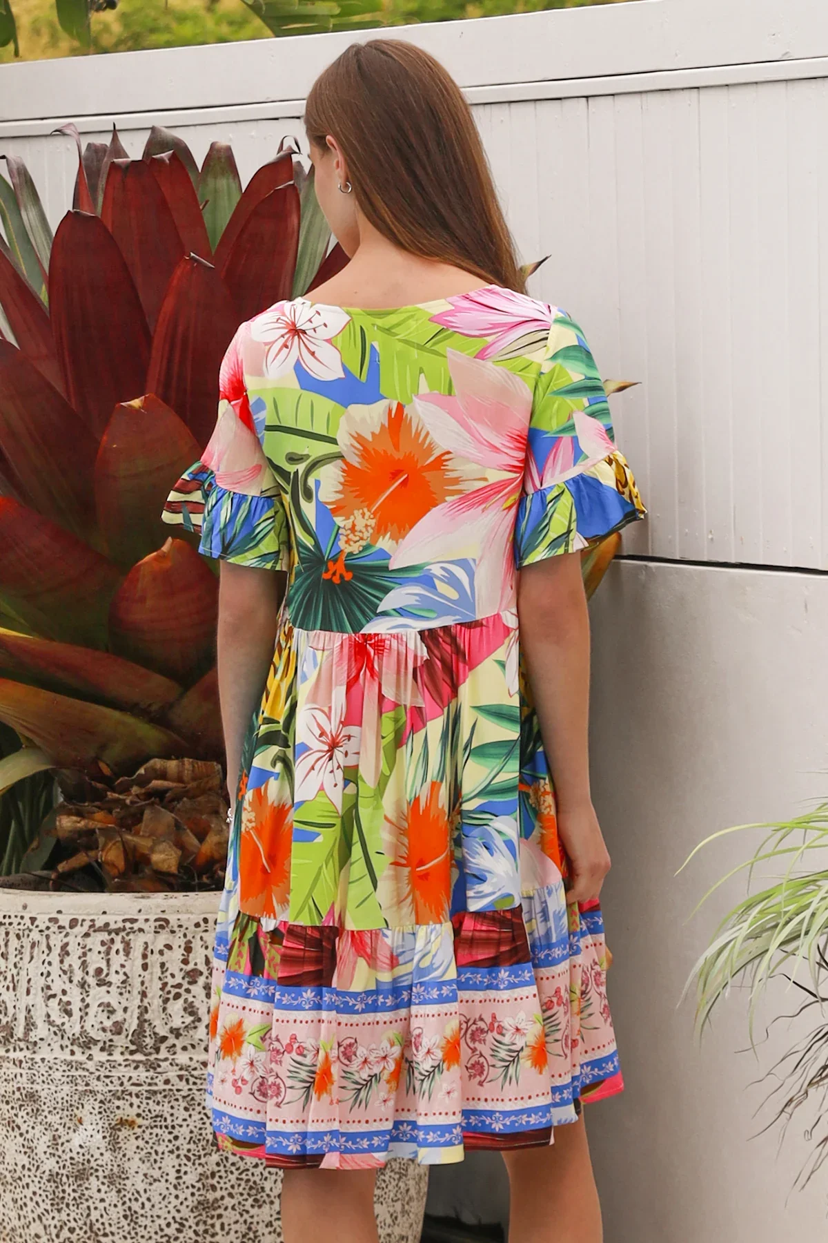 Tiara Blue Pink Mini dressback.webp