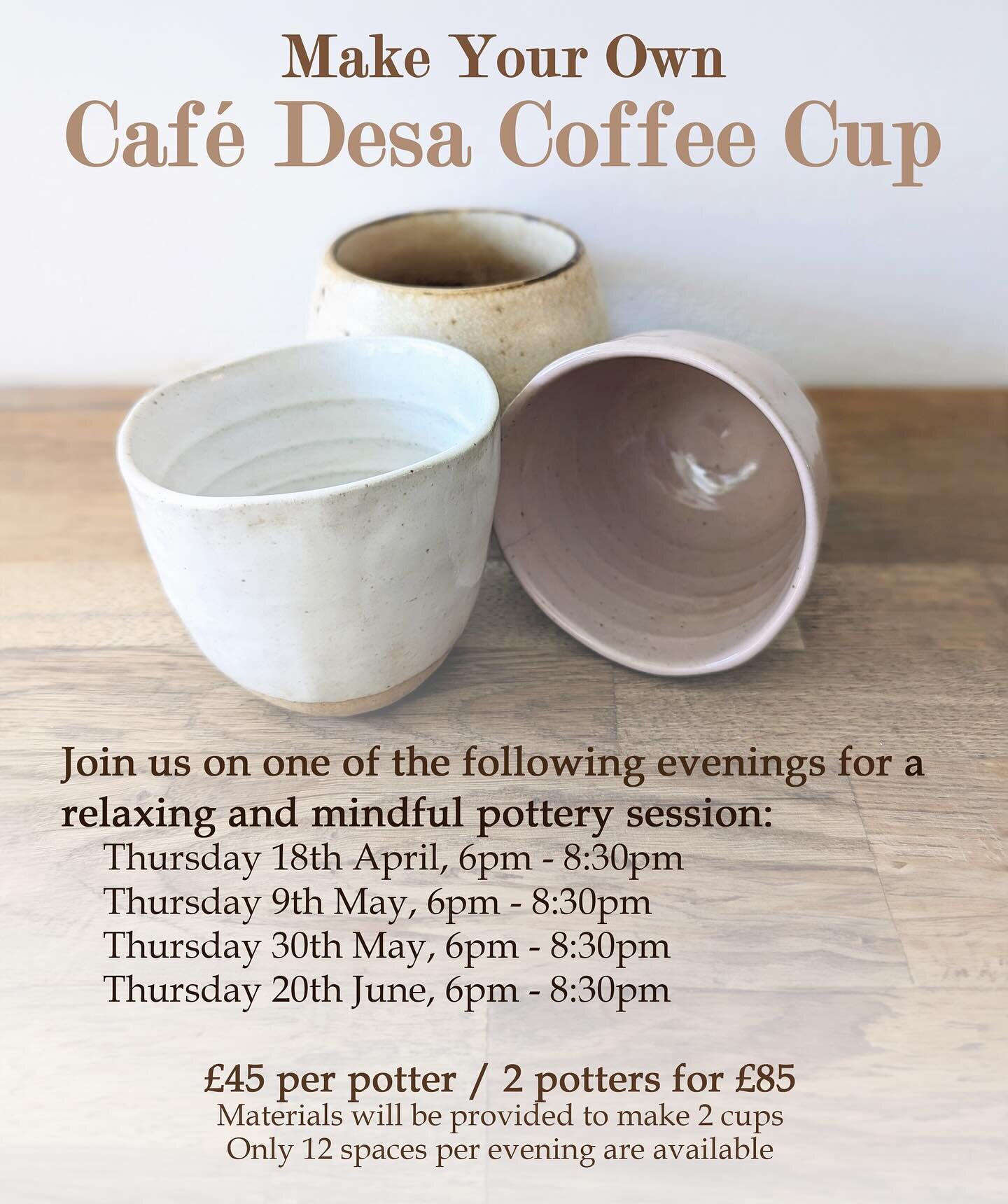 More DATES RELEASED!

These workshops are really popular so please contact @pippaprosser to secure your space!
.
.
.
.
#pottery #leamington #leamingtonspa #leamingtonspabusiness #warwick #warwickshire #leamington #leamingtonlife