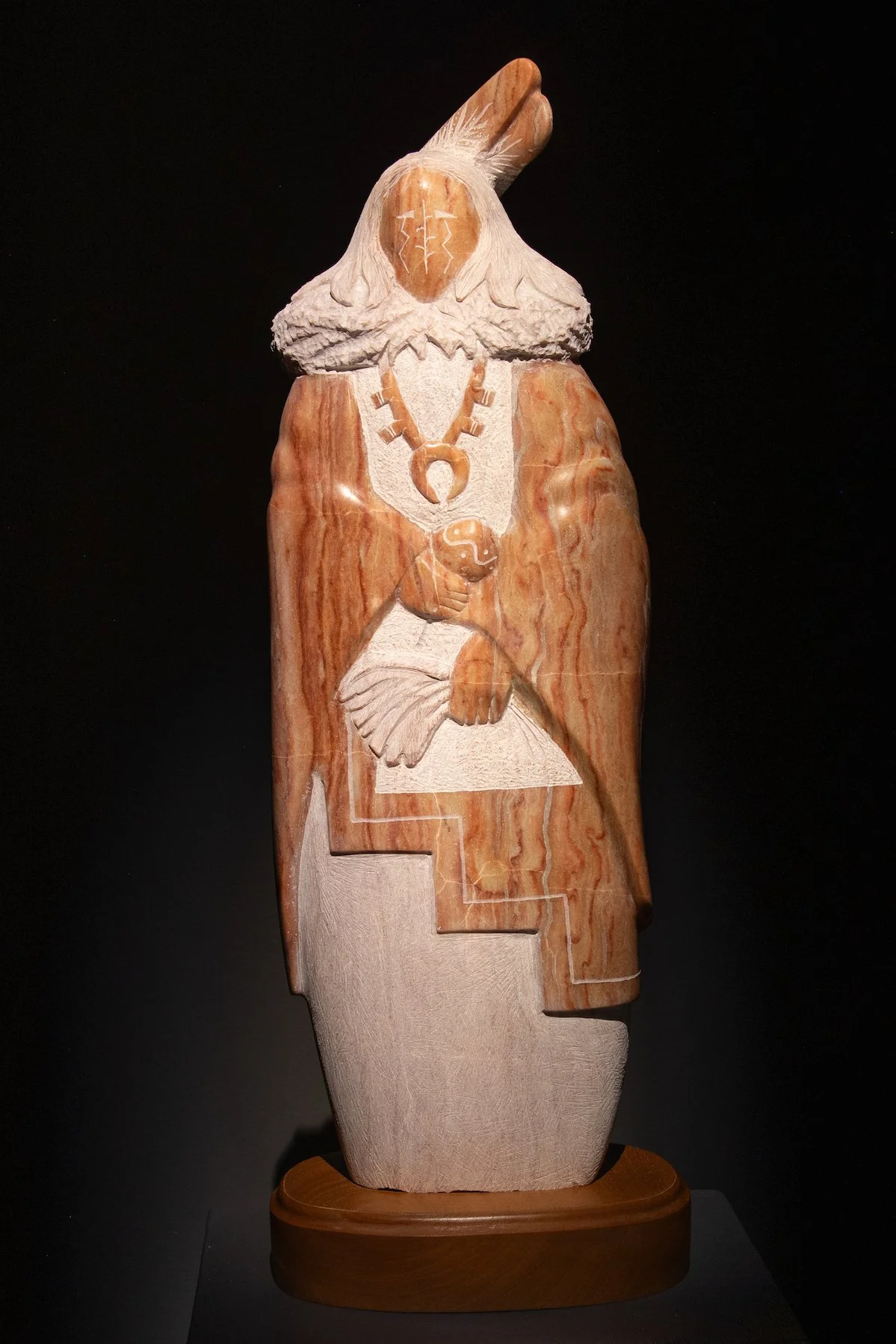 Randall Beyale, "Water Barrier," 2025, Alabaster, 23′′ x 7′′ x 3′′.