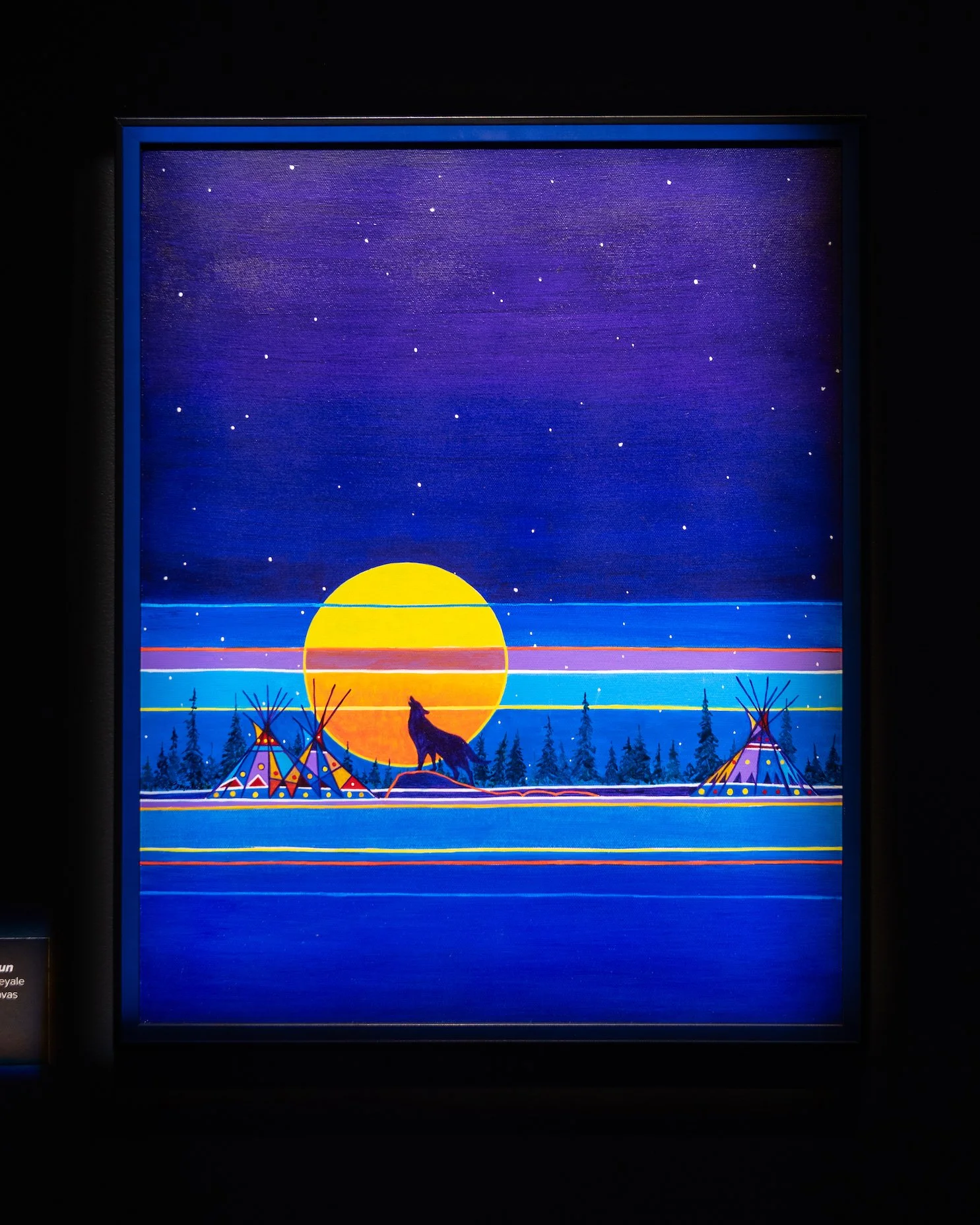 Wayne Nez Beyale, "Midnight Sun," 2024, Acrylic on canvas, 16′′ x 20′′.