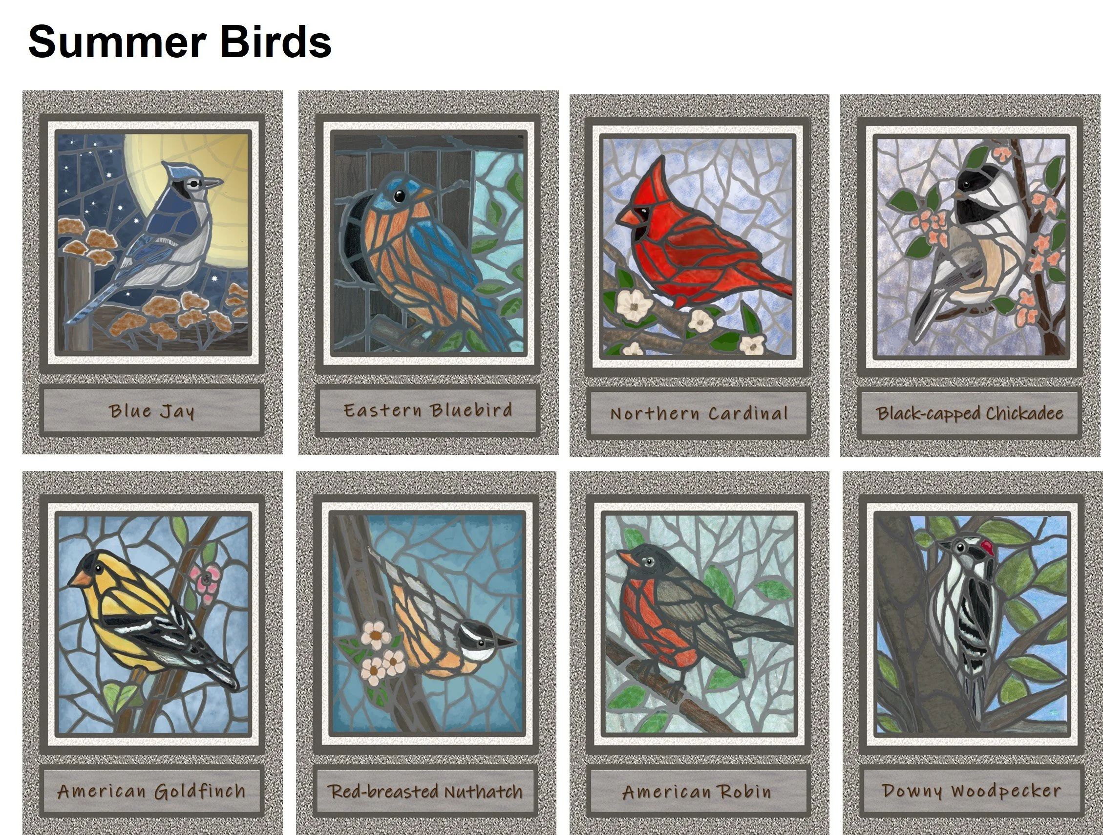 Faux Mosaic Summer Birds - collection.jpg