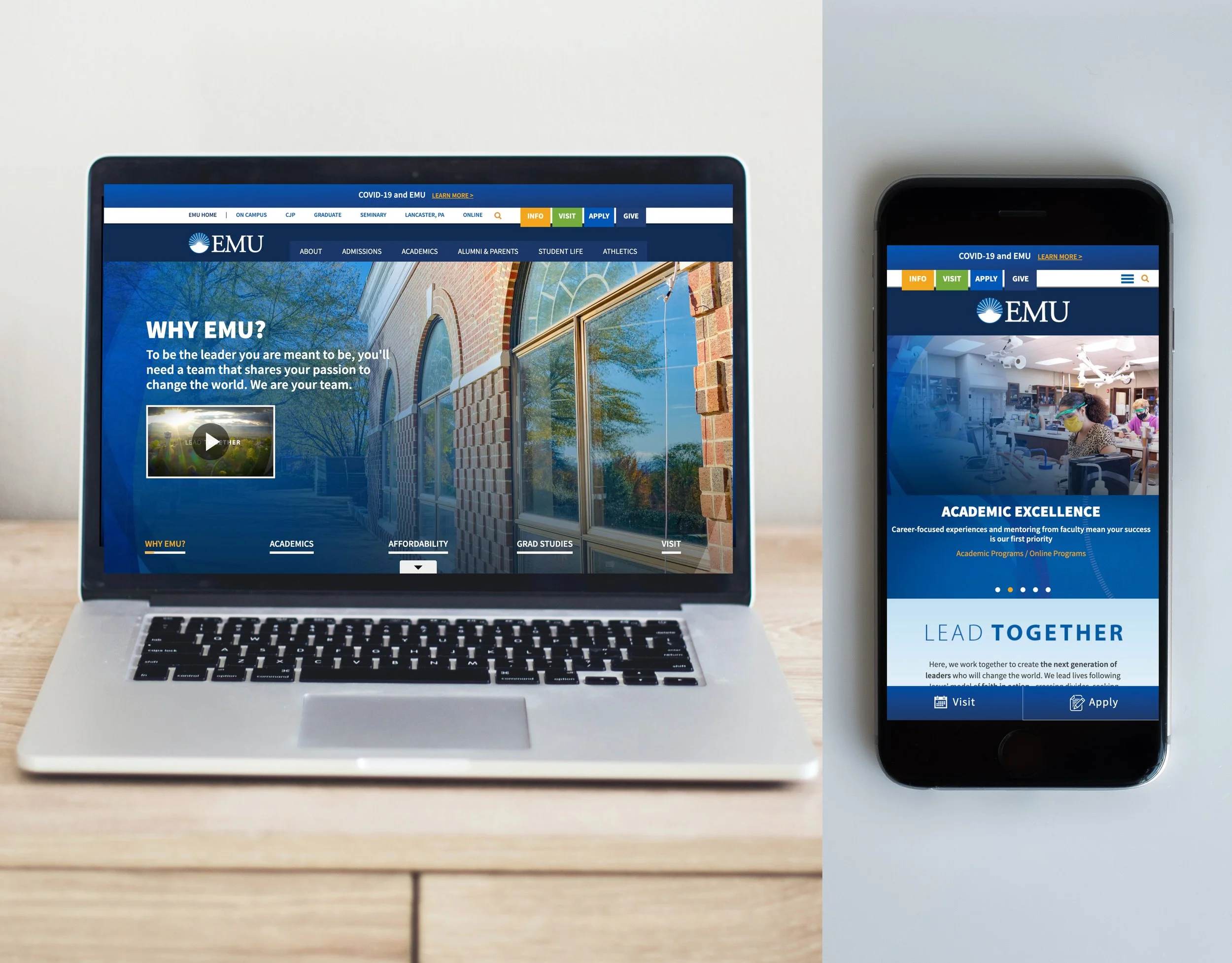 emu.edu - website design concept and graphics - development by EMU staff