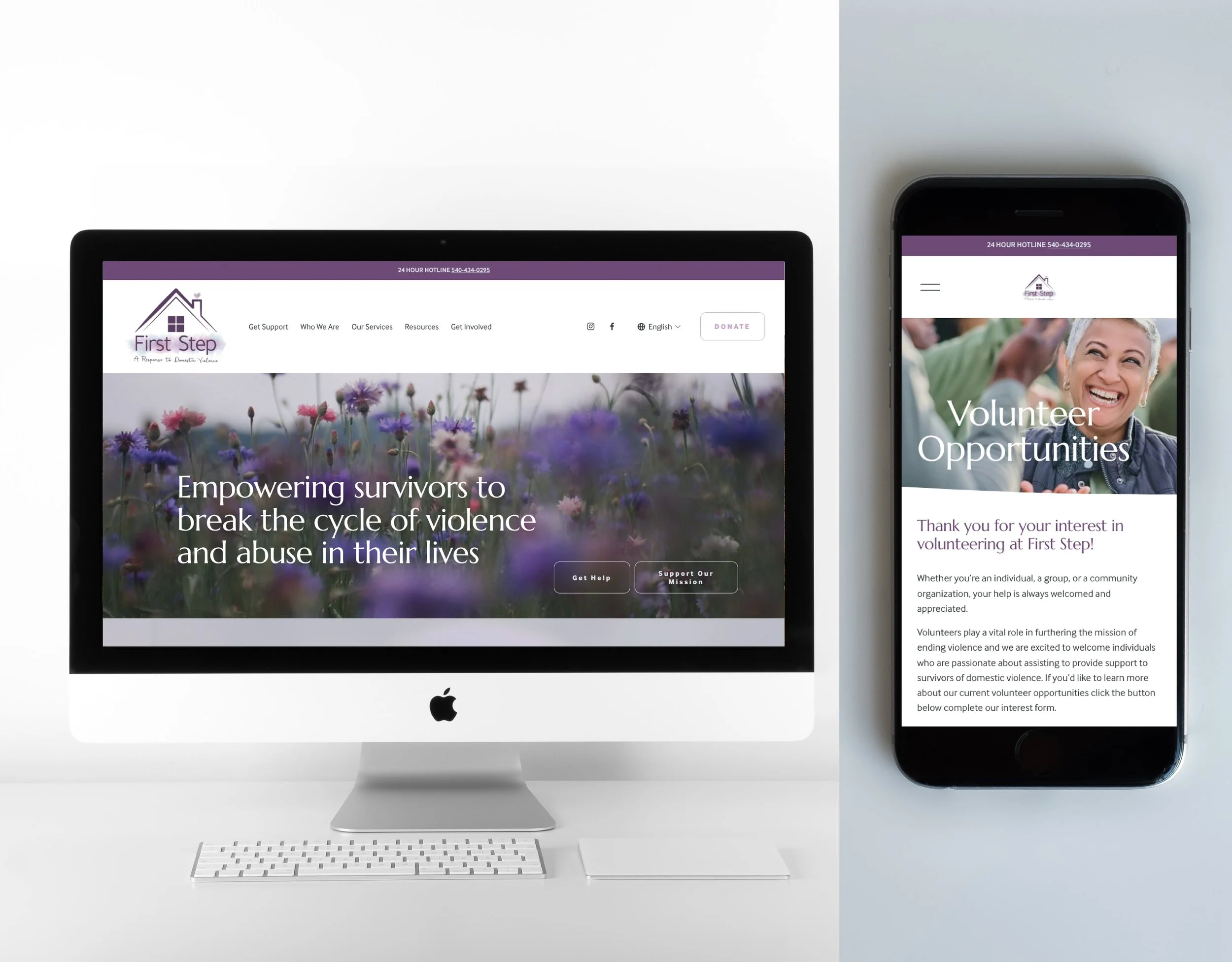 First Step: A Response to Domestic Violence - website design and development