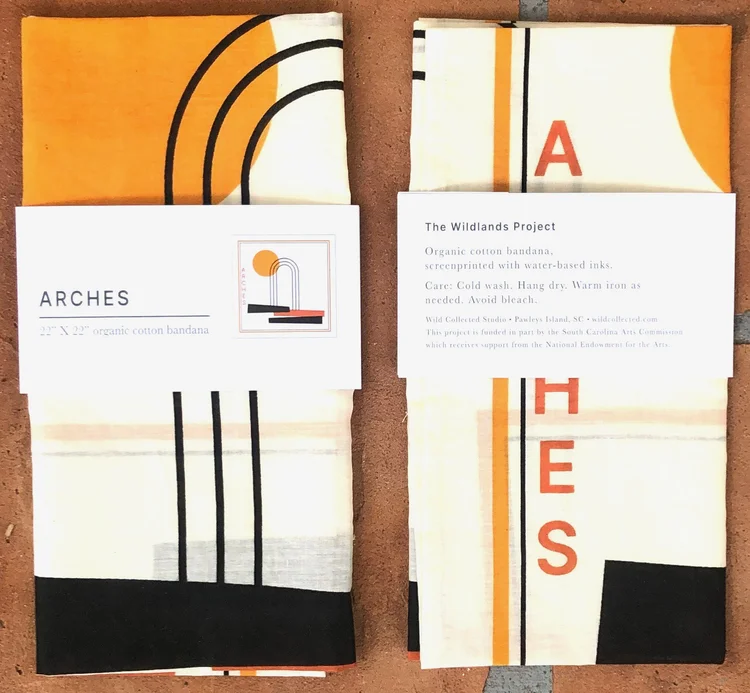Arches bandana packaging