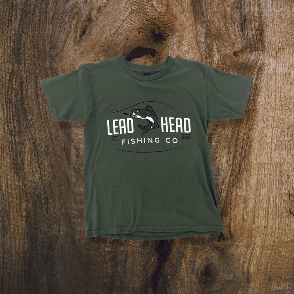 Youth Olive t-shirt — LeadHead Fishing Co.