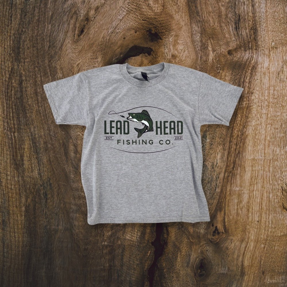 Youth Heather Grey t-shirt — LeadHead Fishing Co.