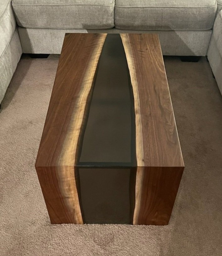 Custom Epoxy Resin Table, 72 X 40 Walnut Black Table, Epoxy Table, Unique Resin  Epoxy Table, Custom Order for Becky Dd 