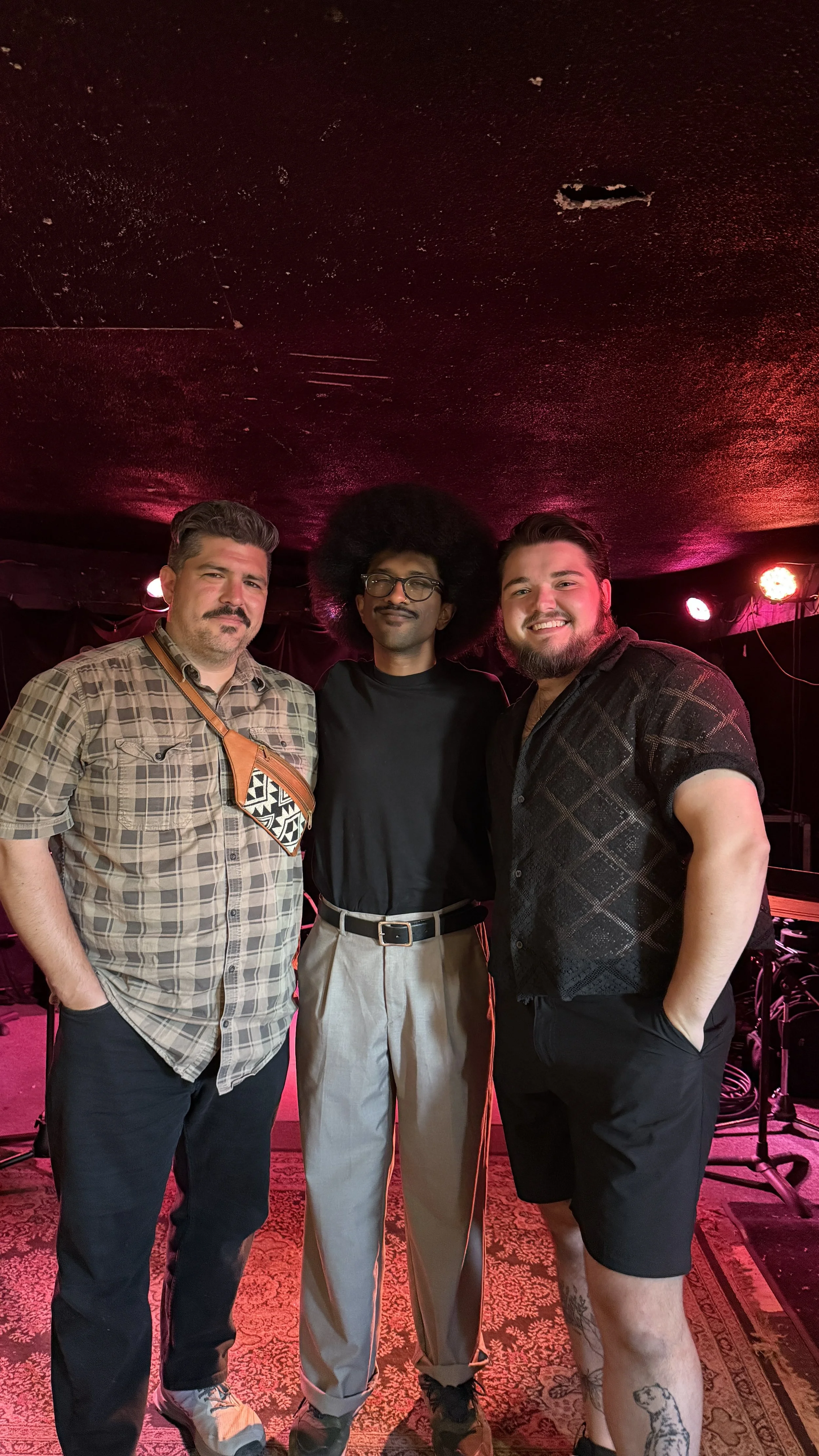 me, mustafa rafiq & connor lafortune after our performance at the townehouse for up here 11.