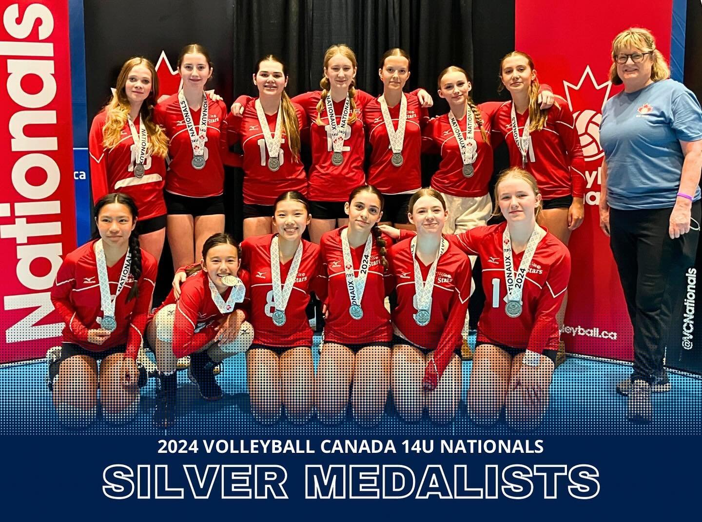 Huge congratulations to our U14 team who won a silver medal in their division at @volleyballcanada Nationals today! What a great way to end a fantastic season with this group 🌟