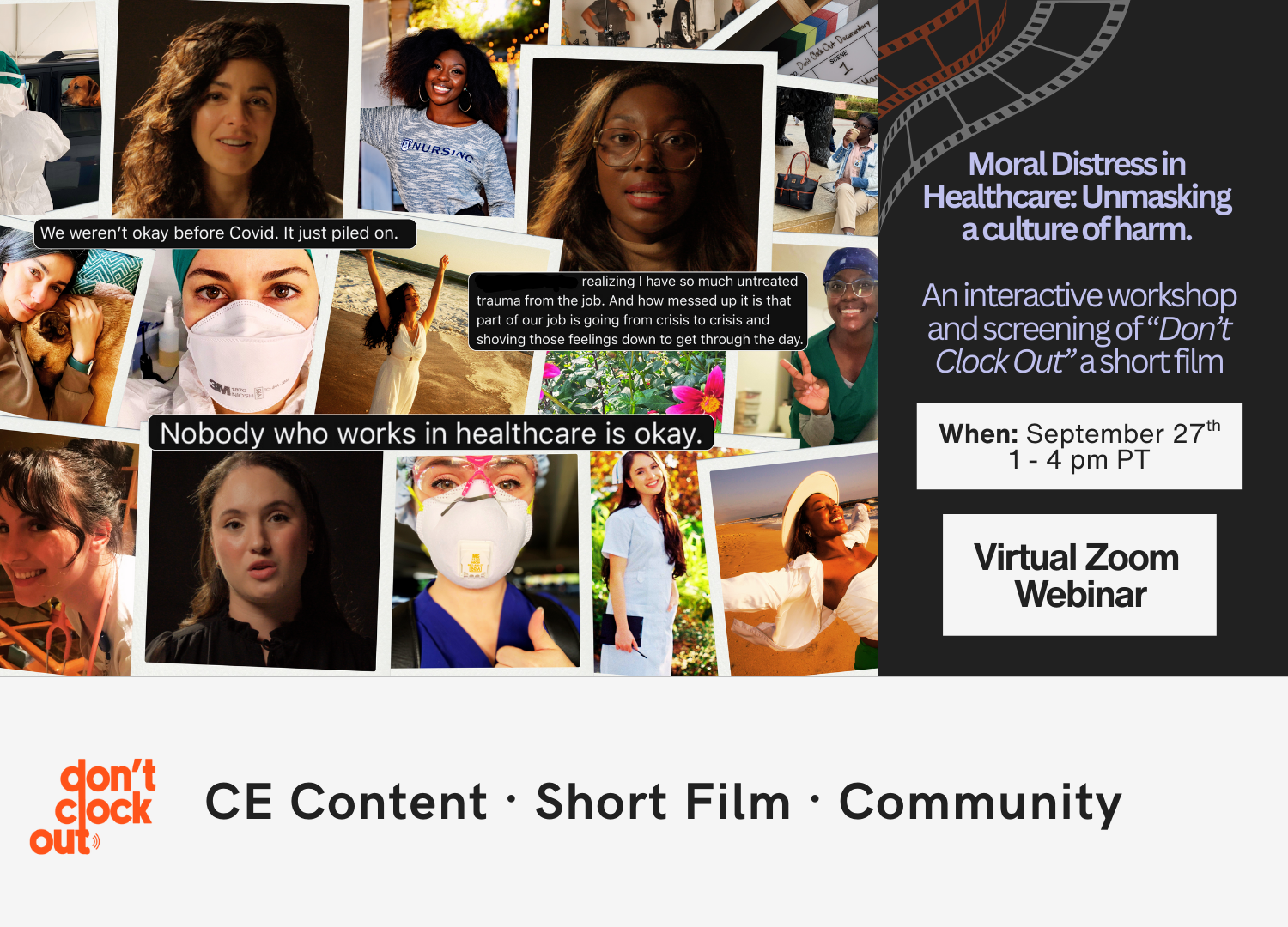 Moral Distress CE Workshop & short film screening.