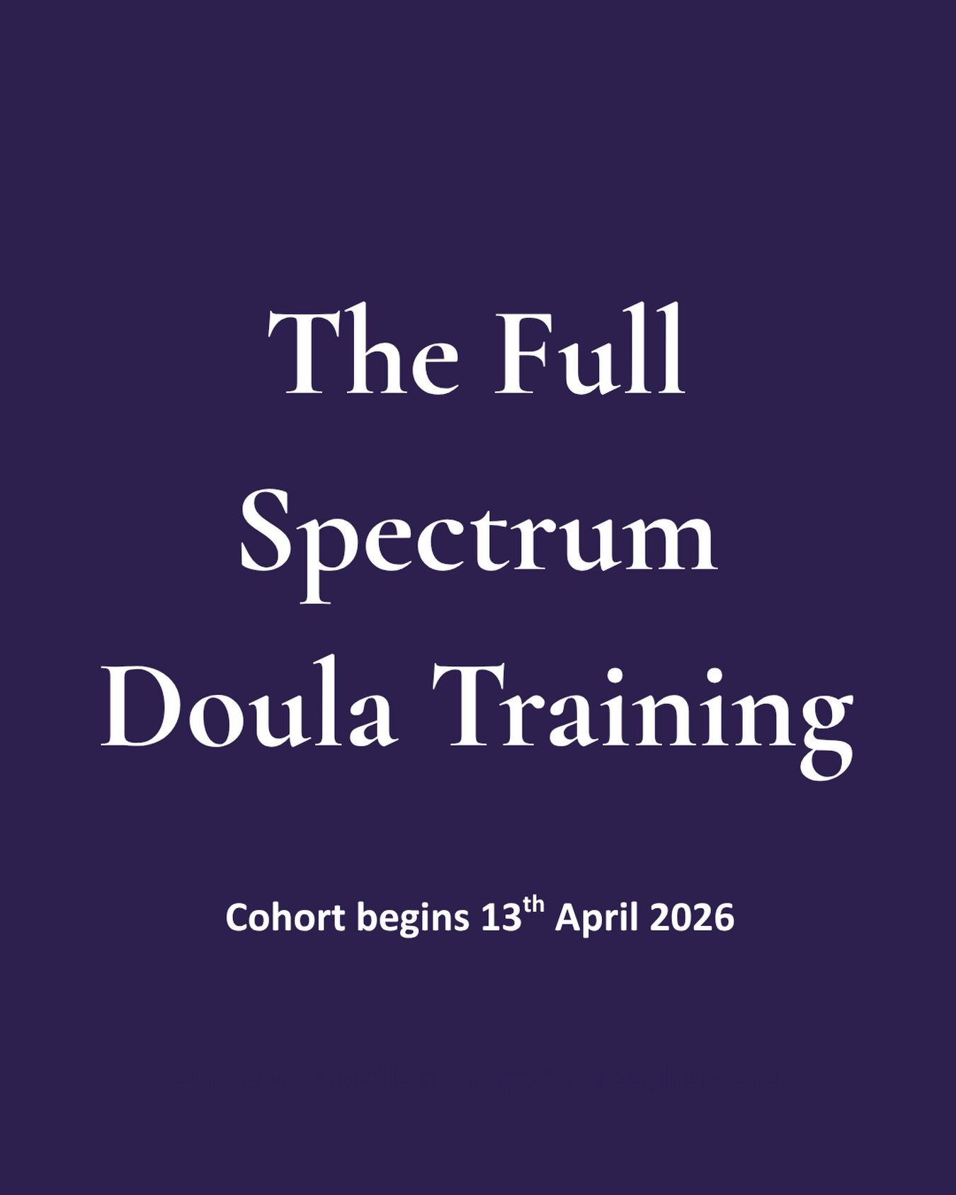 Full Spectrum Doula Training.

It&rsquo;s not a weekend course.
It&rsquo;s not a certificate you frame and forget. 

It&rsquo;s up to 18 months of real, rigorous preparation to become the kind of doula that families in this country actually need. It&