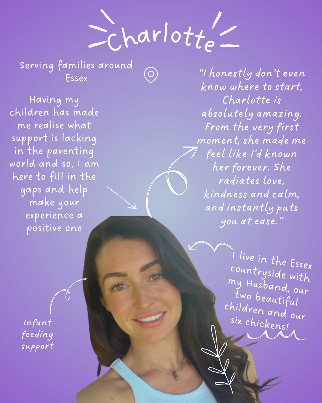 Meet Charlotte 💜 @theessexdoula 

Charlotte is the heart behind The Essex Doula, offering thoughtful, compassionate support to families through pregnancy, birth, and the postnatal period. 

Her approach is all about connection, trust, and meeting pe