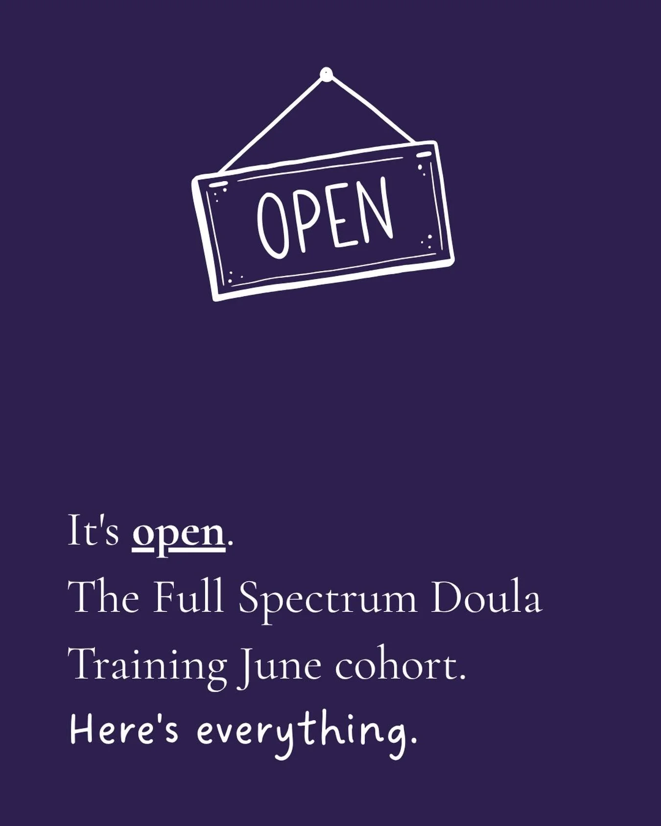 Full Spectrum Doula Training.

Our June cohort is now open. One of the remaining 7 spaces can be yours! 

This is not a weekend course. It is up to 18 months of real, rigorous preparation to become a doula who is genuinely ready for the work.

🌿 8 s