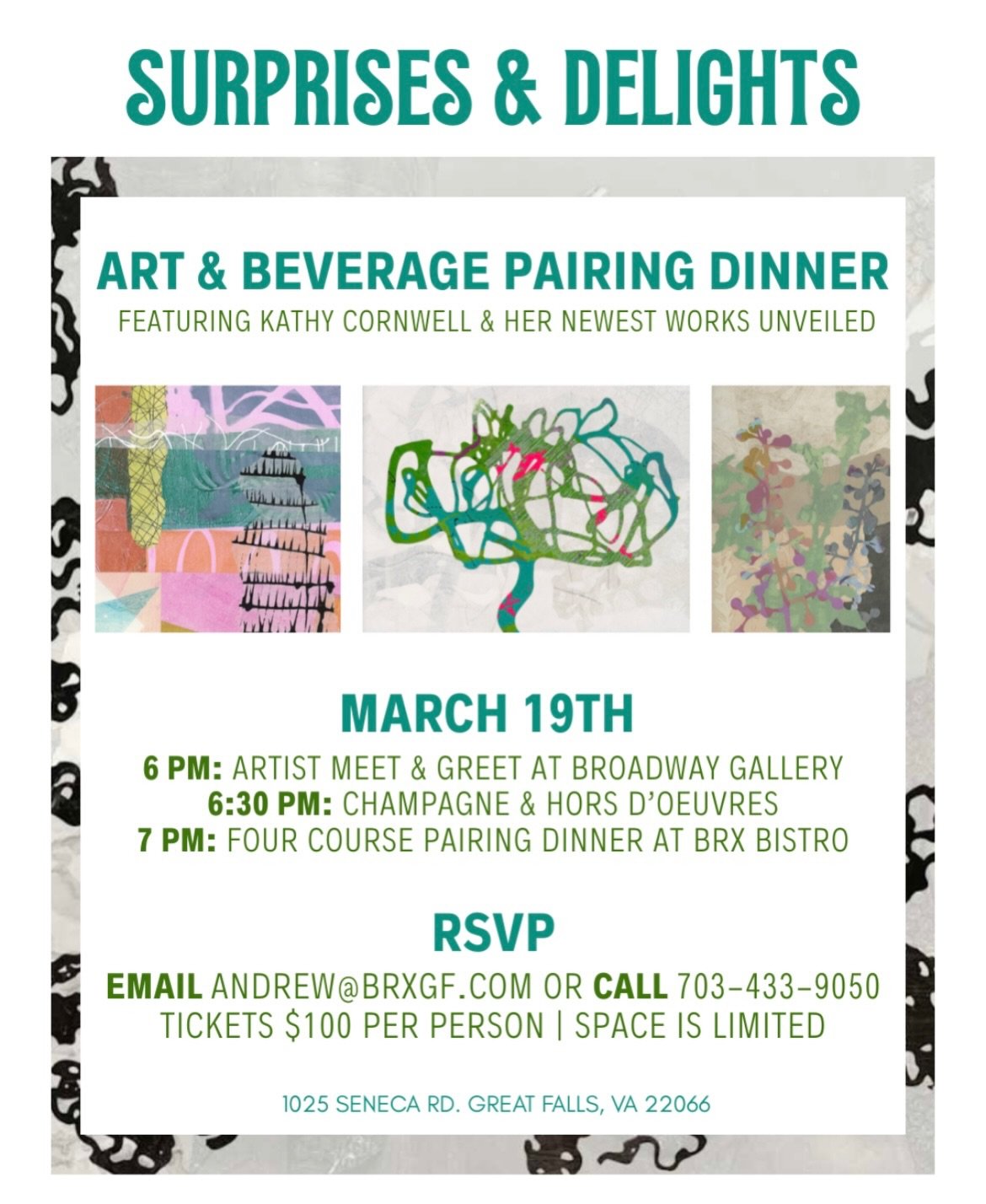 Can&rsquo;t wait for tomorrow night for the five-course wine pairing dinner in GreatFalls, Virginia, @brxamericanbistro that kicks off @broadwaygallery at 6:00. Sign up by emailing Andrew@brxgf.com
See you there!
#greatfallsva #fairfaxcounty #fairfax