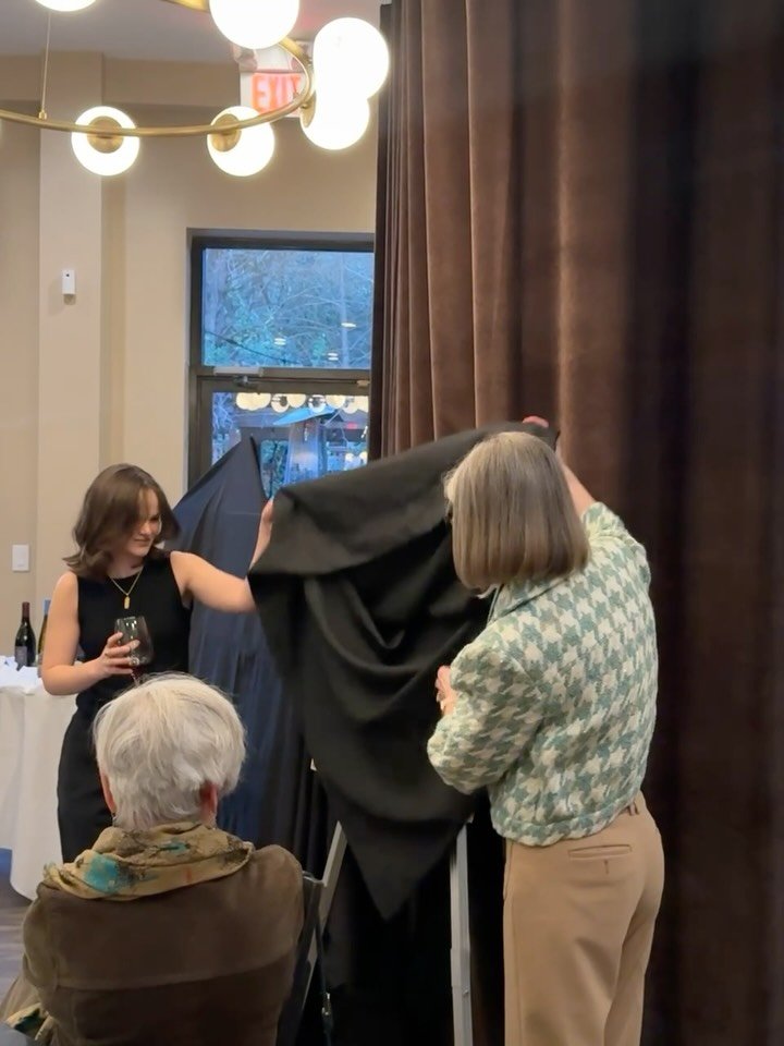 The unveiling of &ldquo;Tuned In&rdquo; at the five-course wine pairing dinner event @brxamericanbistro on March 19th! This monotype collage is the largest member to date of my &ldquo;Wild Companion&rdquo; series. This is an earthy, warm series that 