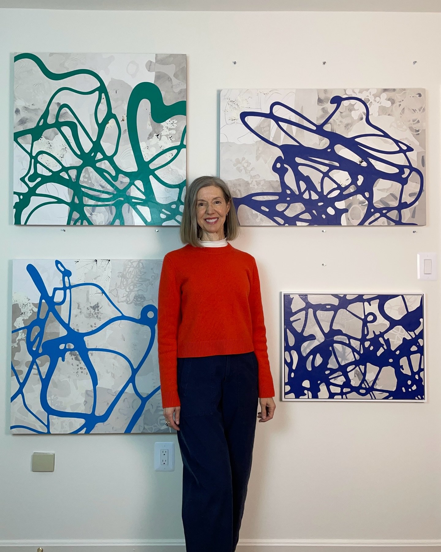 My &ldquo;Primary Gesture&rdquo; series brings you inside my swirls. These magnified snippets become powerful compositions full of energy and movement. And I love how everyone seems to see something different in them! 
#contemporarycollage #contempor