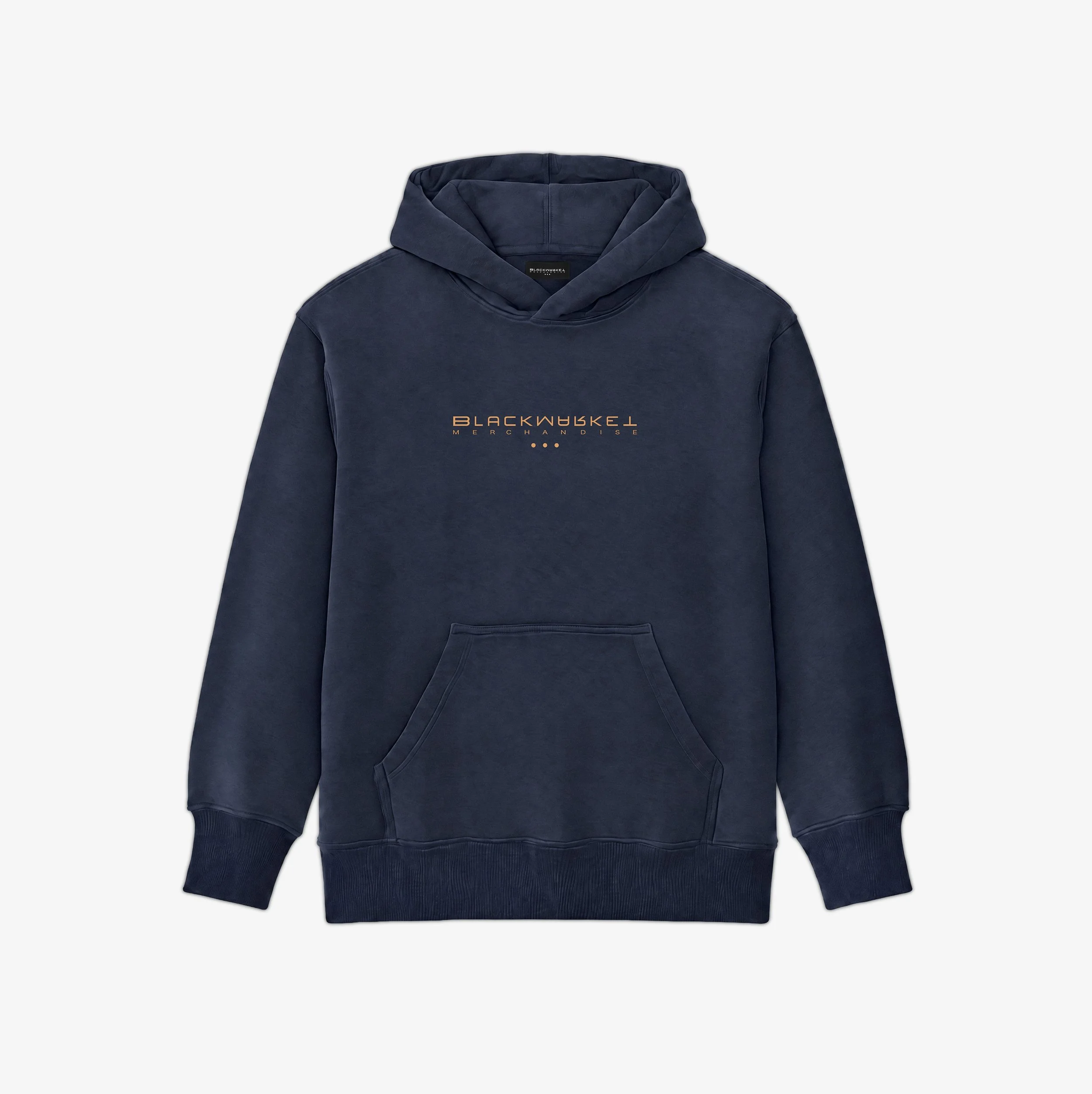 Stringless pullover hoodie with printed logo.