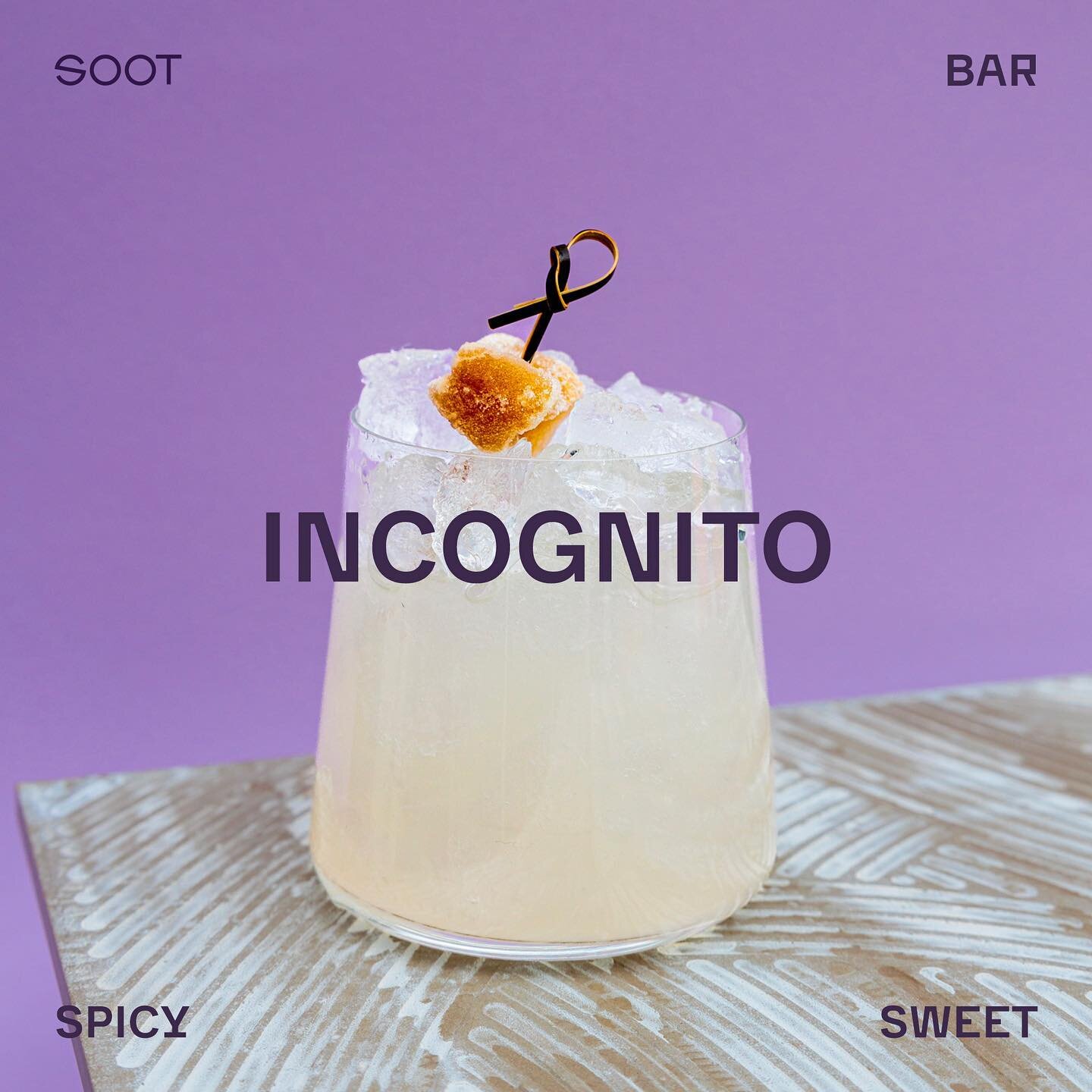 Introducing &quot;Incognito&quot; 🕶️

This mysterious concoction combines the smoothness of zero alcohol gin with a captivating blend of spiced syrup and orgeat syrup. Zesty lime adds a refreshing twist while ginger beer provides a delightful fizz.
