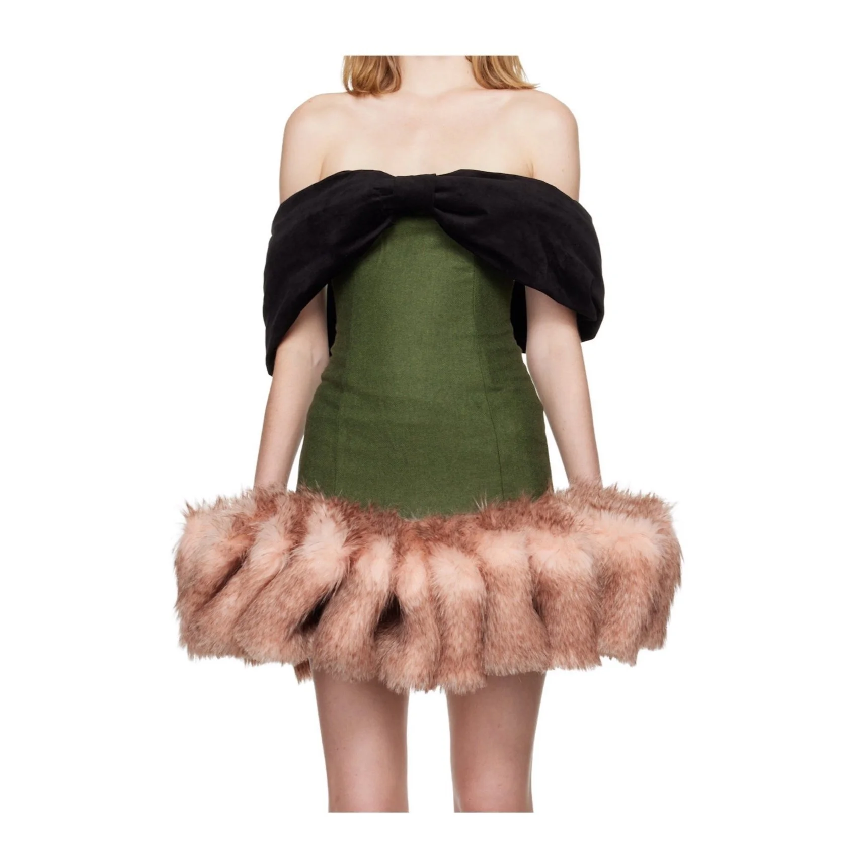 BOW LODEN ACCORDEON DRESS