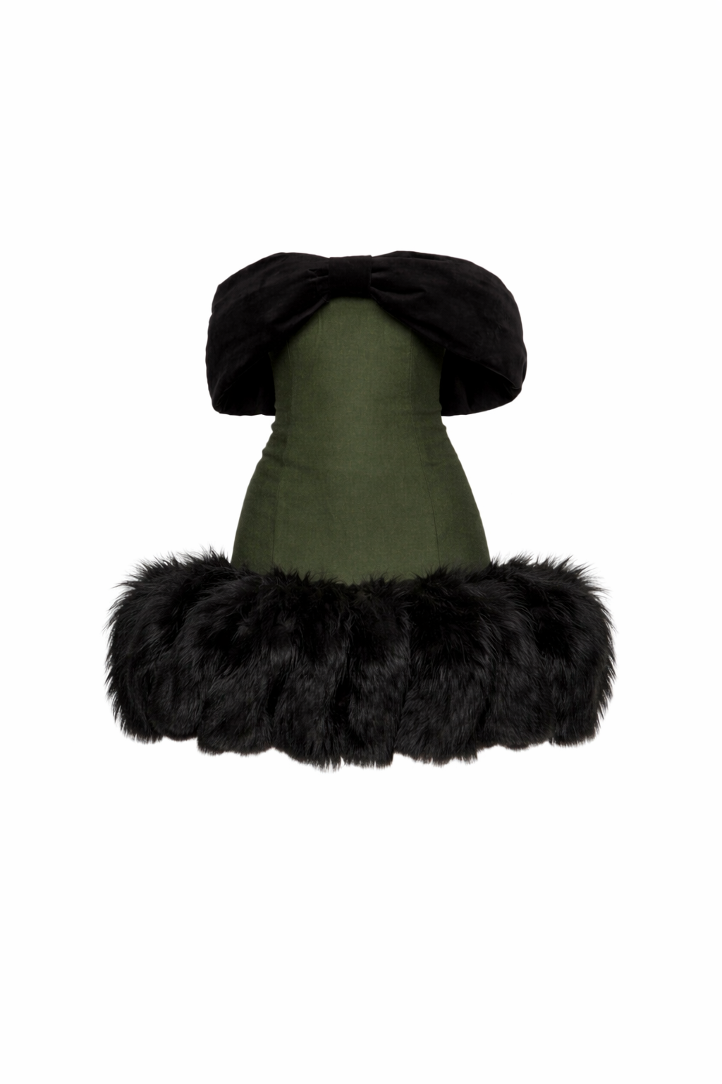 BOW LODEN ACCORDEON DRESS