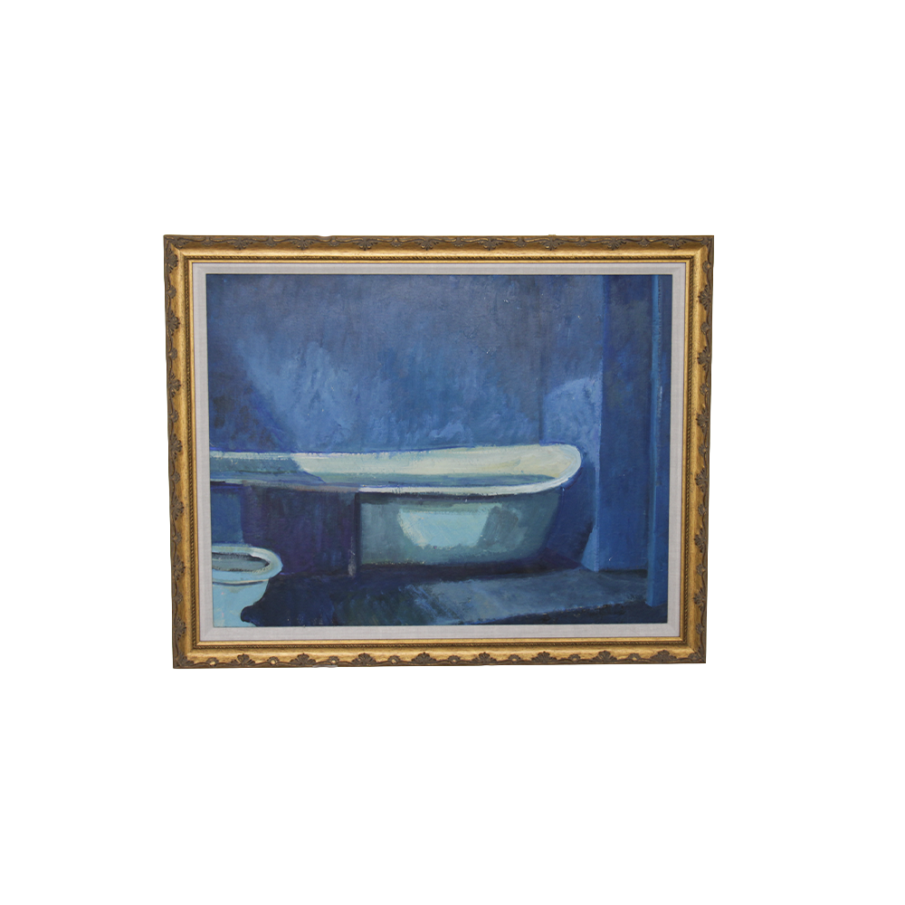 1970s Study of a Blue Bathtub Scene from the Studio of Roger Kuntz