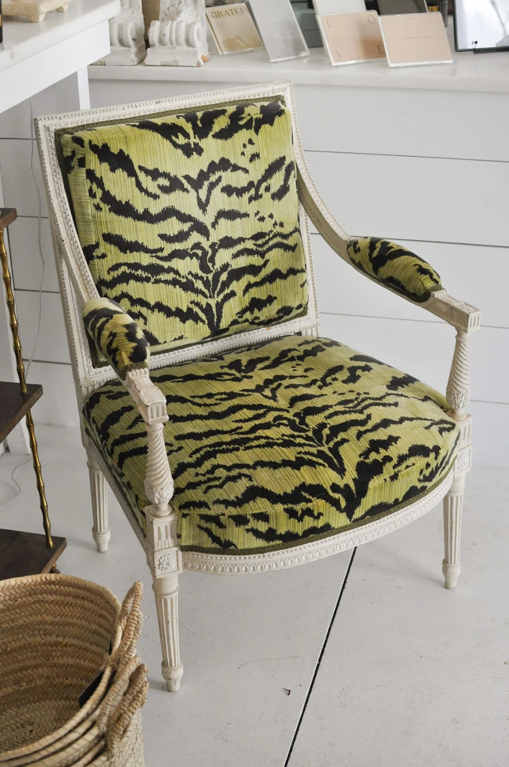 19th French Chair in Scalamandre Tiger Velvet — Bohlert Massey Interiors