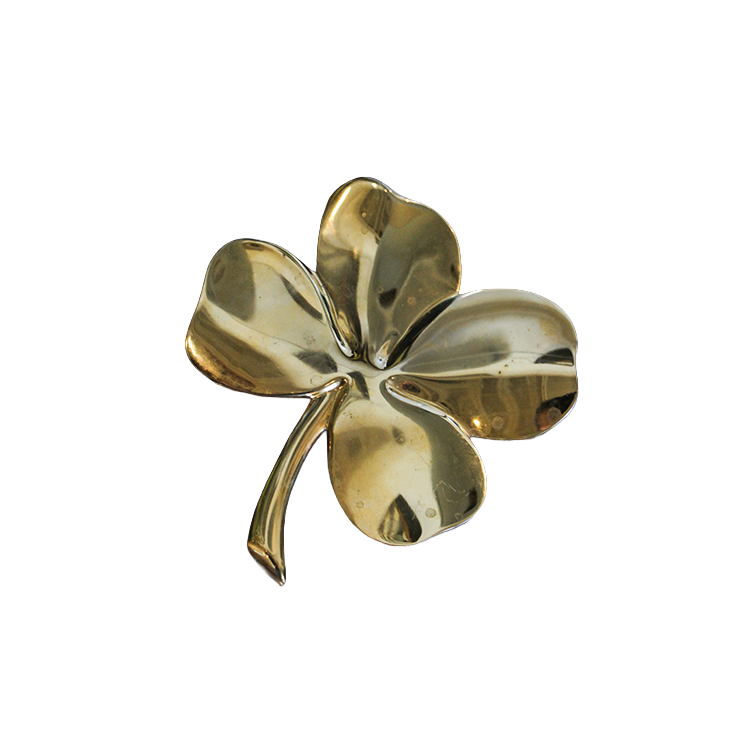 Mid-Century Brass Clover Paperweight