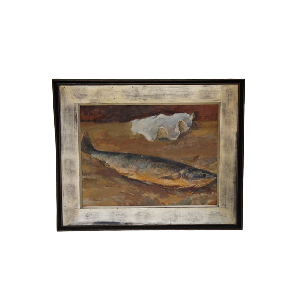 1963 Japanese Vintage Mid Century Oil Painting