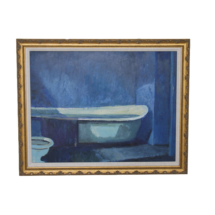 1970s Study of a Blue Bathtub Scene from the Studio of Roger Kuntz