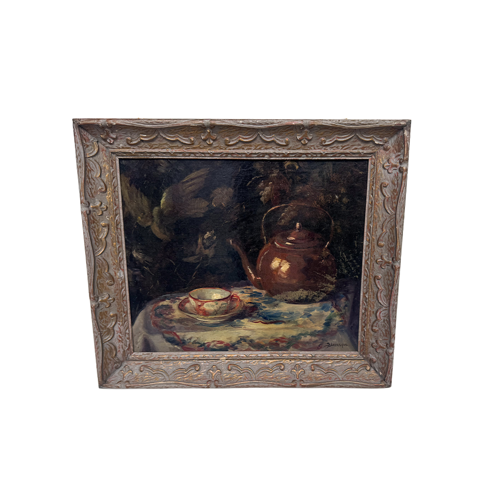 Early 20th Century French Still Life with Tea Set