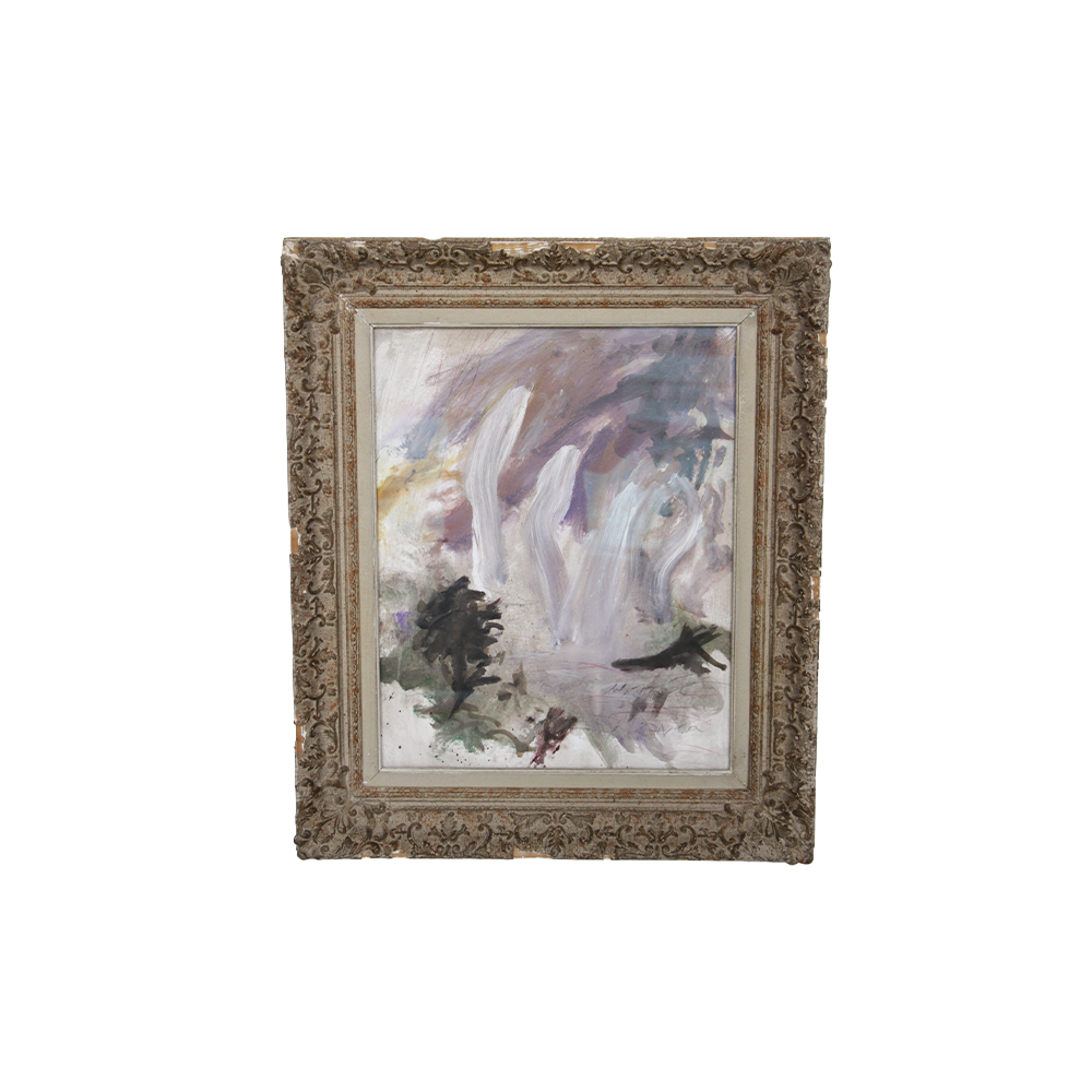 Vintage Purple Expressionist Abstract in Painting