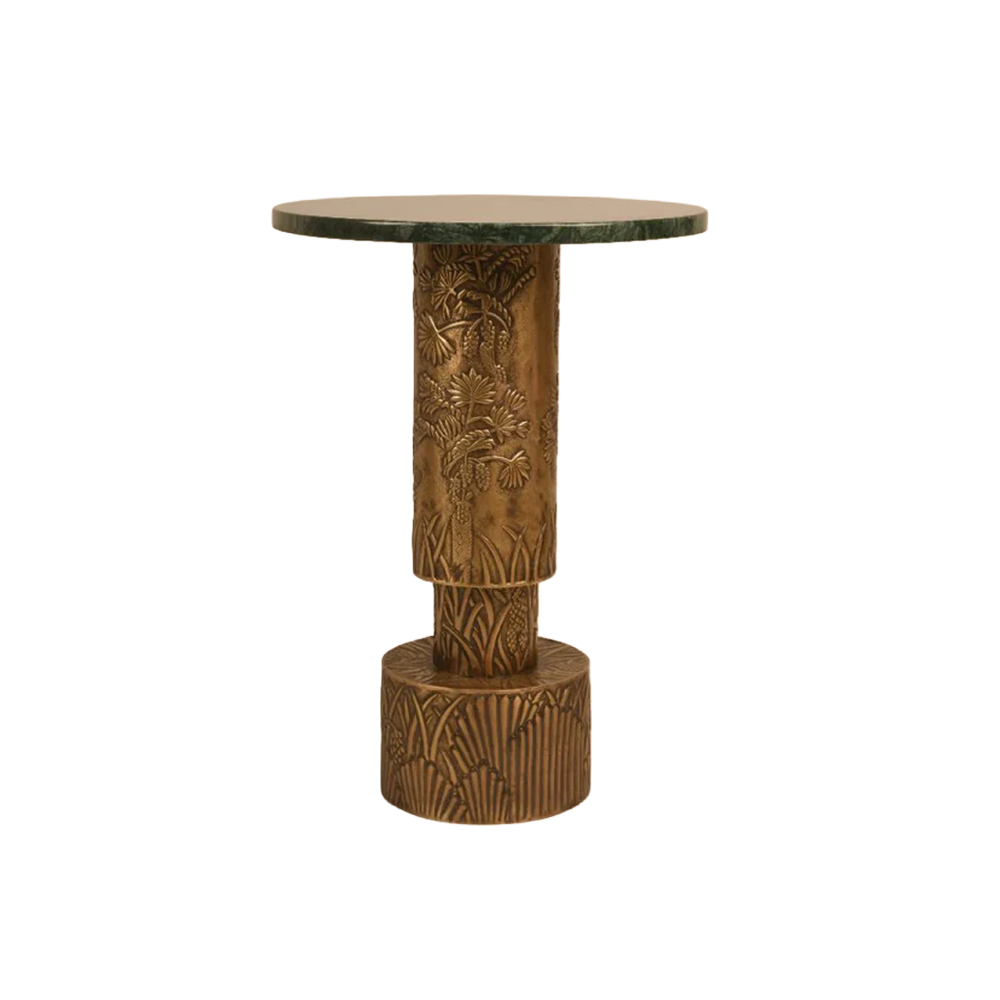 Tropical Modern Brass Side Table